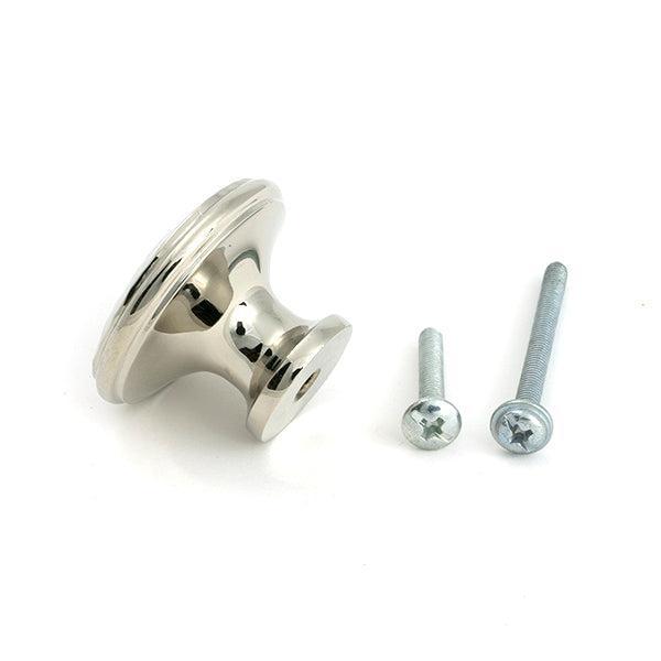 Polished Nickel Hammered Cabinet Knob - Large - Cabinet Knobs - From The Anvil - Yester Home