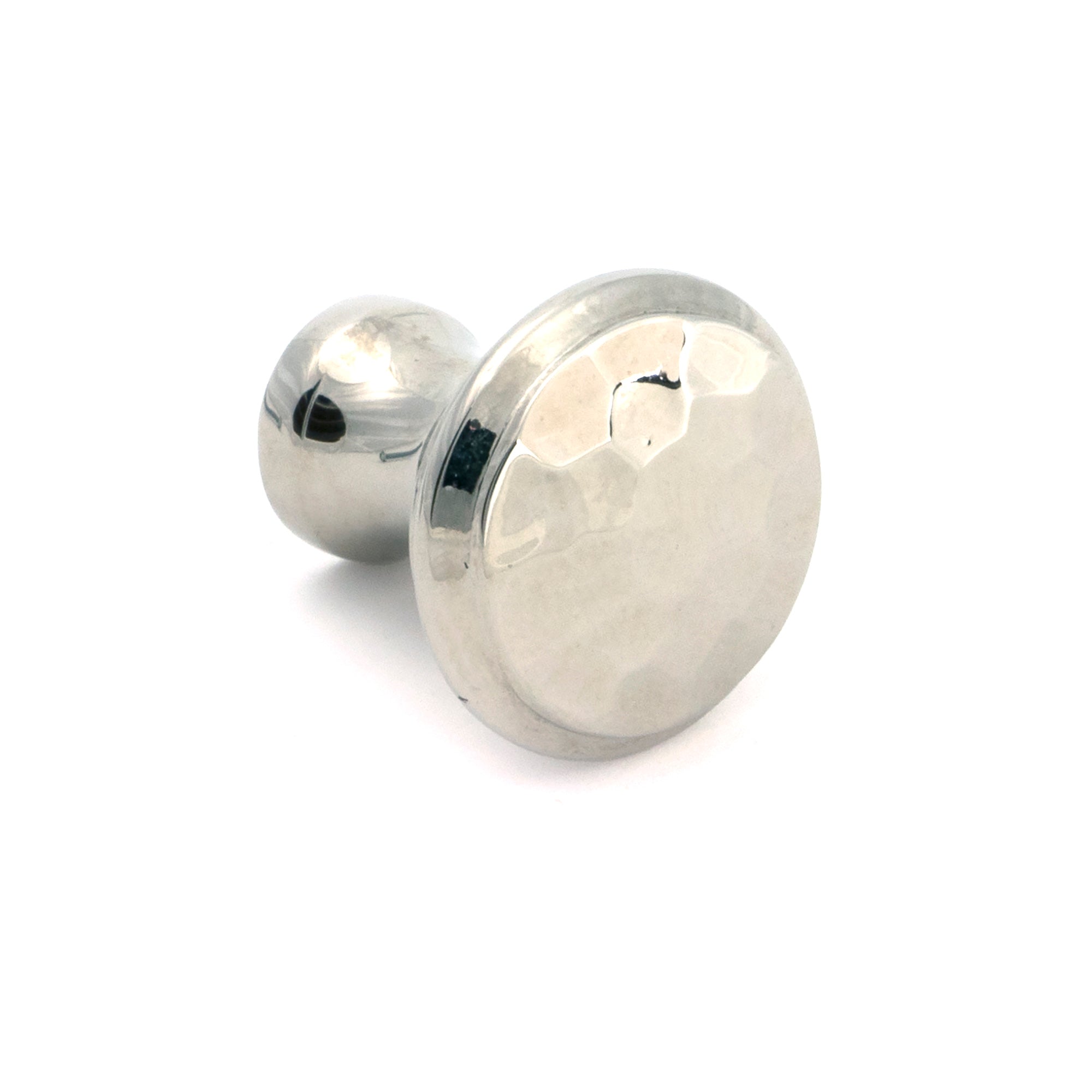 Polished Nickel Hammered Cabinet Knob - Small - Cabinet Knobs - From The Anvil - Yester Home