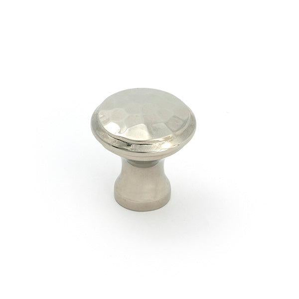 Polished Nickel Hammered Cabinet Knob - Small - Cabinet Knobs - From The Anvil - Yester Home