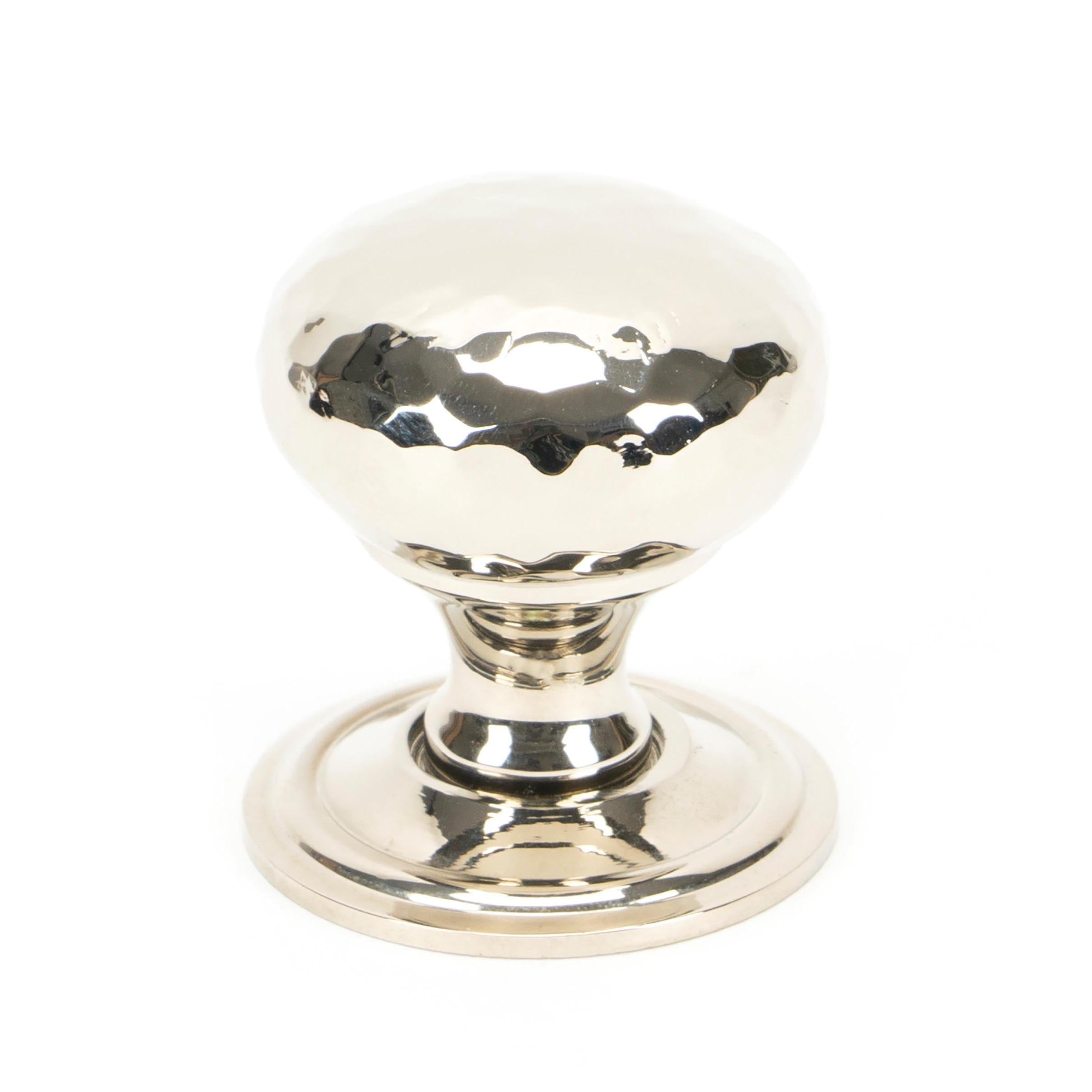 Polished Nickel Hammered Mushroom Cabinet Knob 32mm | From The Anvil - Cabinet Knobs - From The Anvil - Yester Home