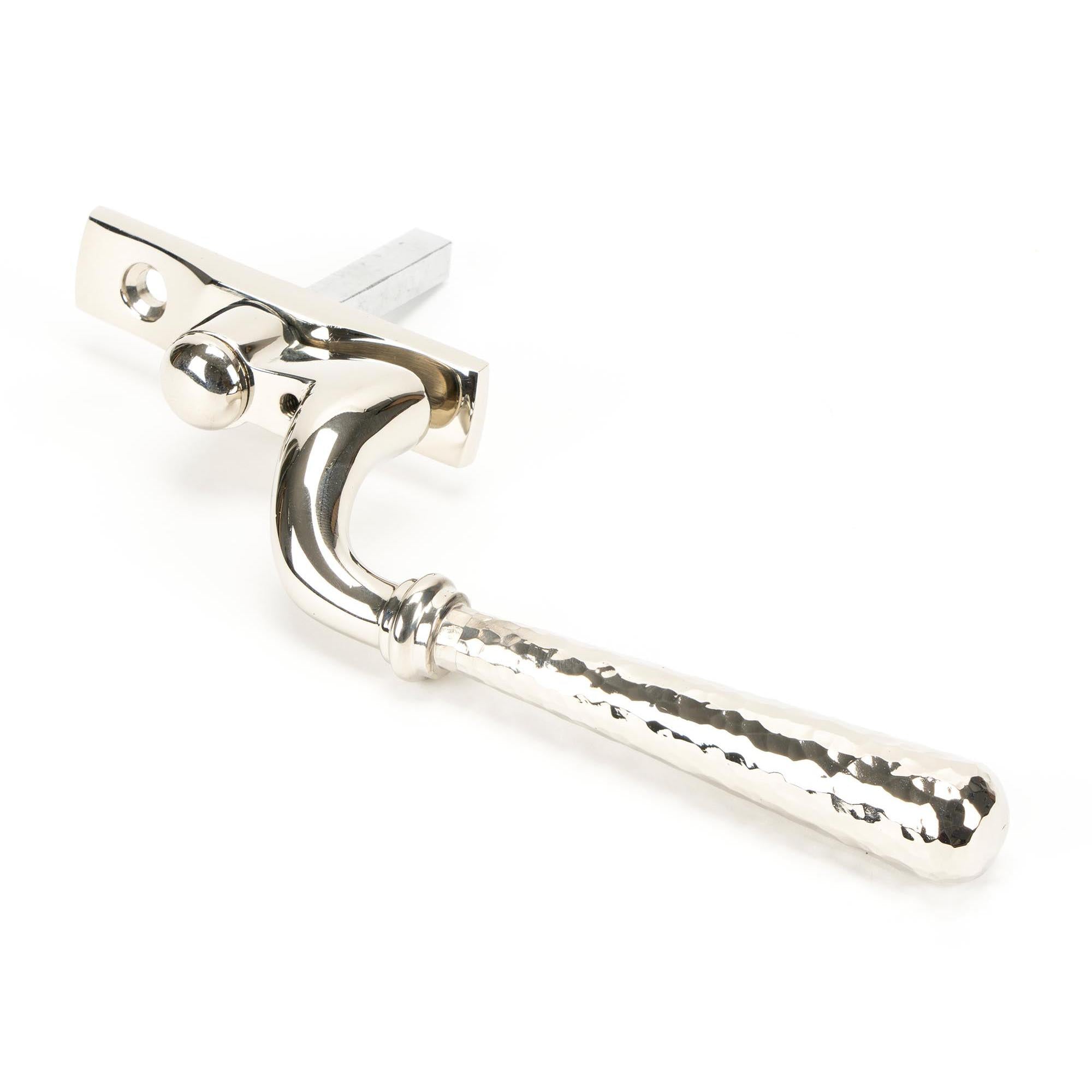 Polished Nickel Hammered Newbury Espag - LH | From The Anvil - Espag. Fasteners - From The Anvil - Yester Home