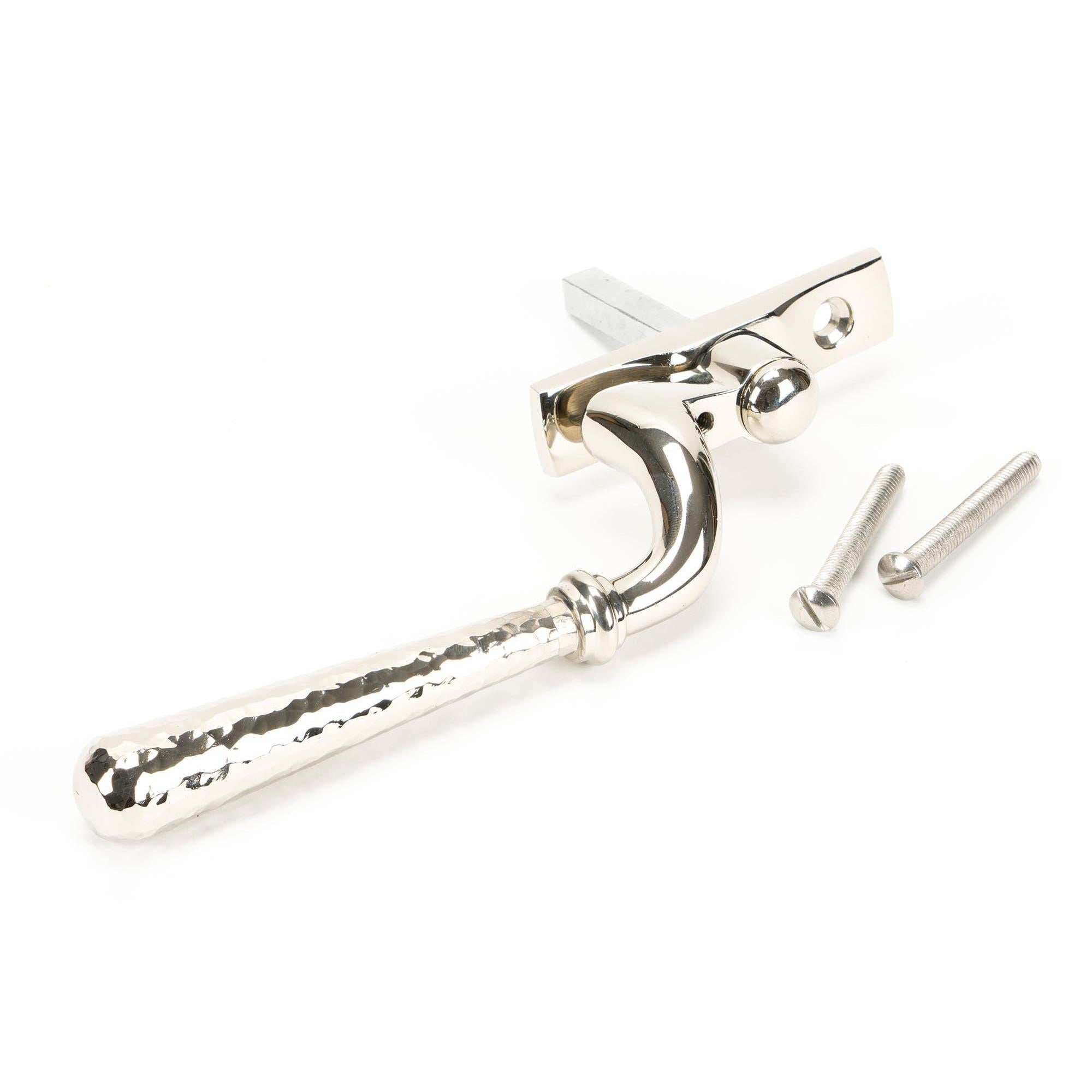 Polished Nickel Hammered Newbury Espag - RH | From The Anvil - Espag. Fasteners - From The Anvil - Yester Home