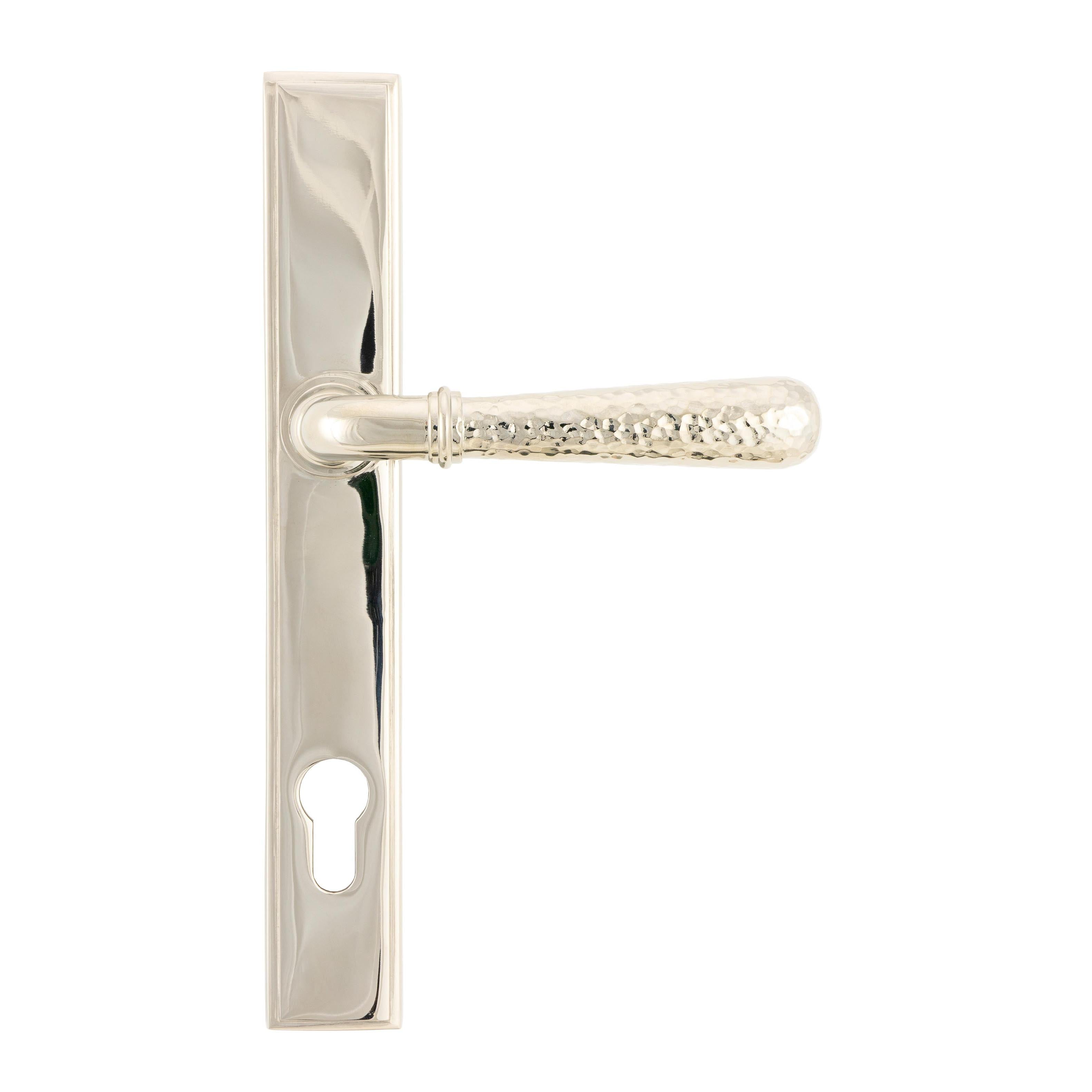 Polished Nickel Hammered Newbury Slimline Espag. Lock Set | From The Anvil - Espagnolette - From The Anvil - Yester Home