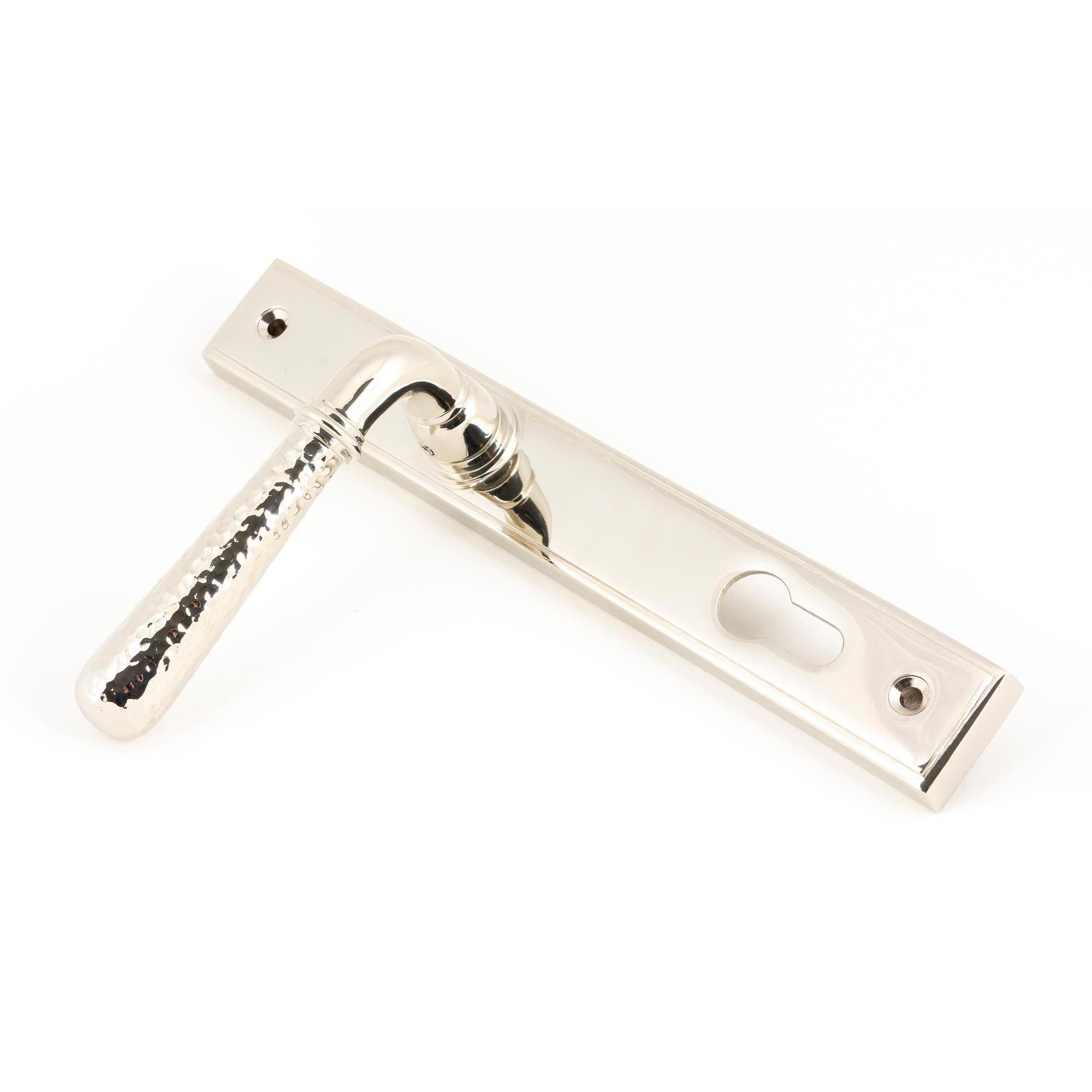 Polished Nickel Hammered Newbury Slimline Espag. Lock Set | From The Anvil - Espagnolette - From The Anvil - Yester Home
