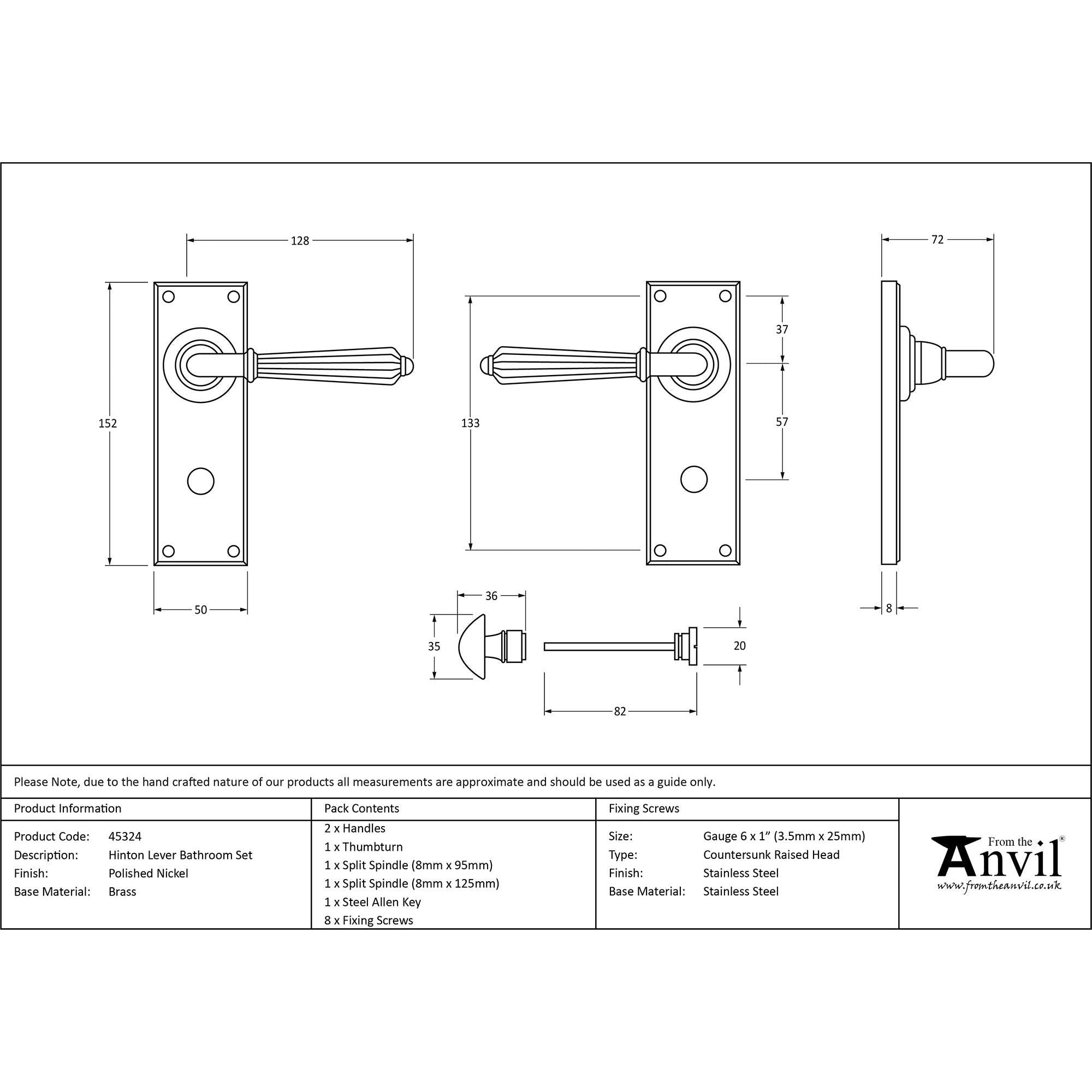 Polished Nickel Hinton Lever Bathroom Set | From The Anvil - Lever Bathroom - From The Anvil - Yester Home