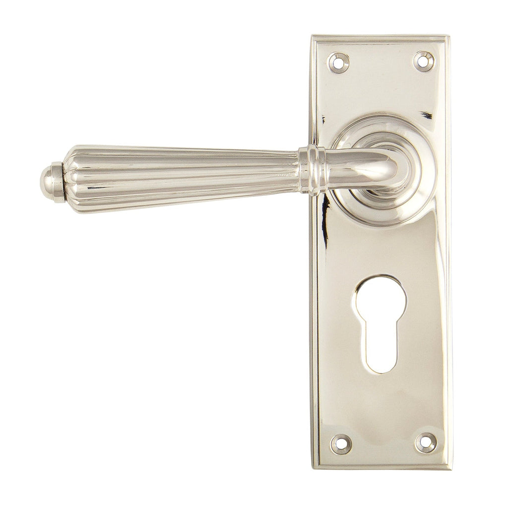 Polished Nickel Hinton Lever Euro Lock Set | From The Anvil-Lever Euro-Yester Home