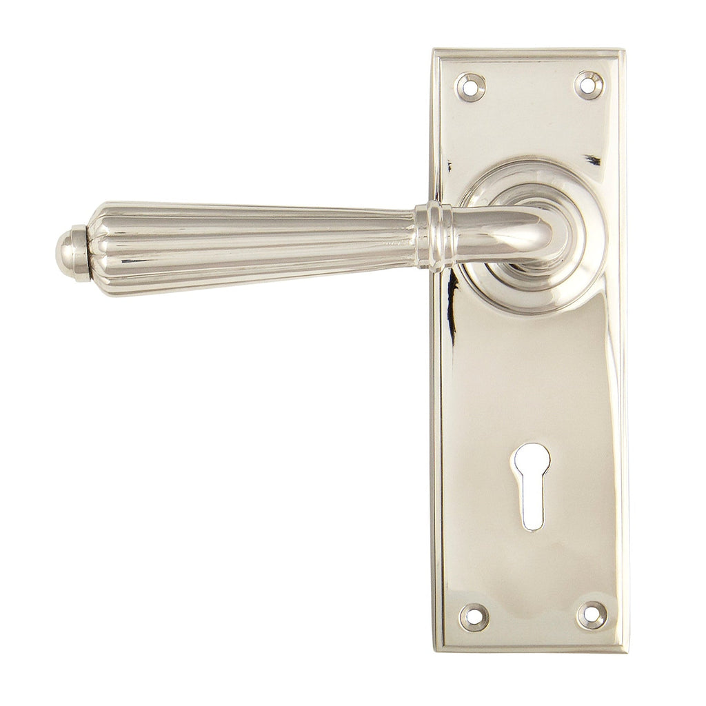 Polished Nickel Hinton Lever Lock Set | From The Anvil-Lever Lock-Yester Home