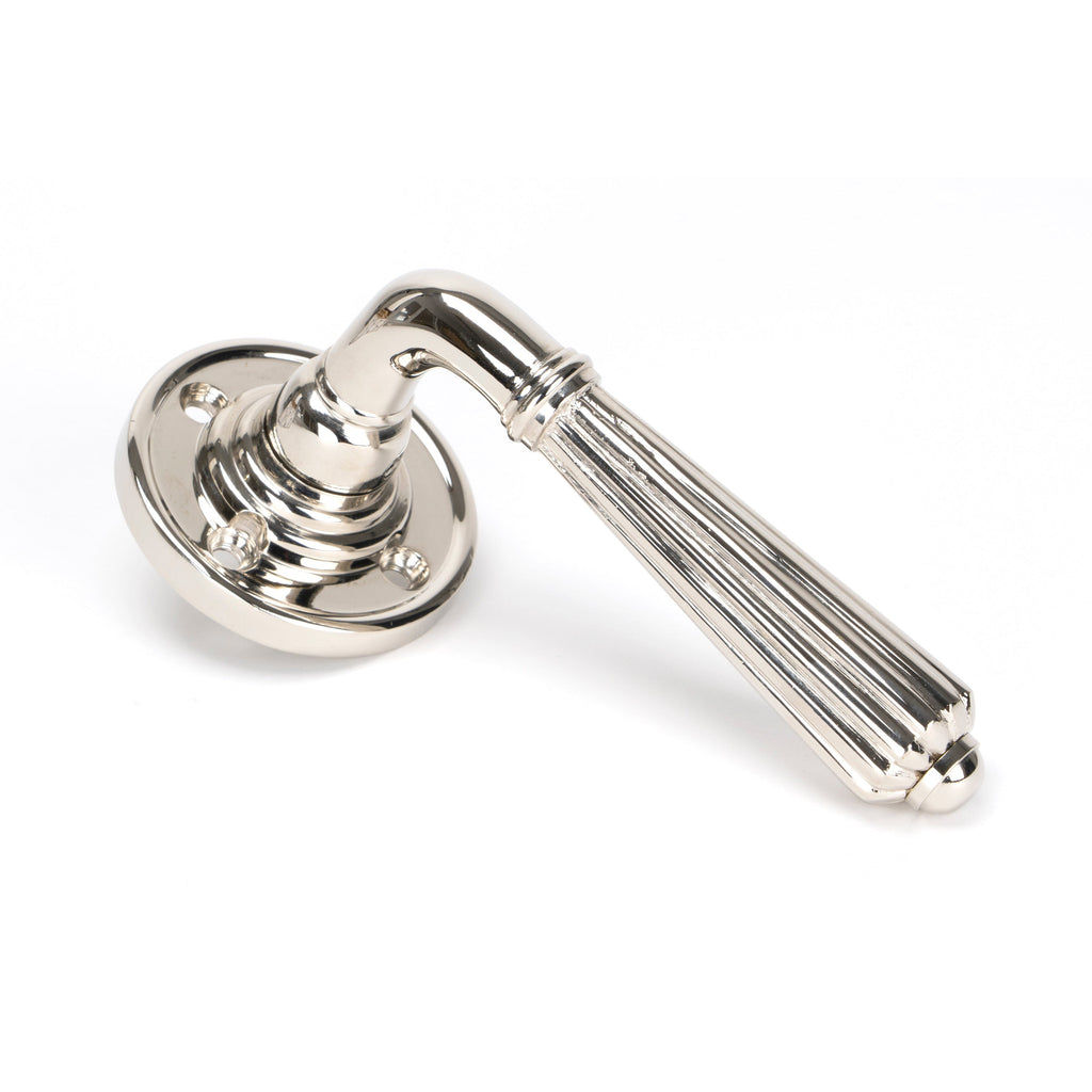 Polished Nickel Hinton Lever on Rose Set - Unsprung | From The Anvil-Lever on Rose-Yester Home