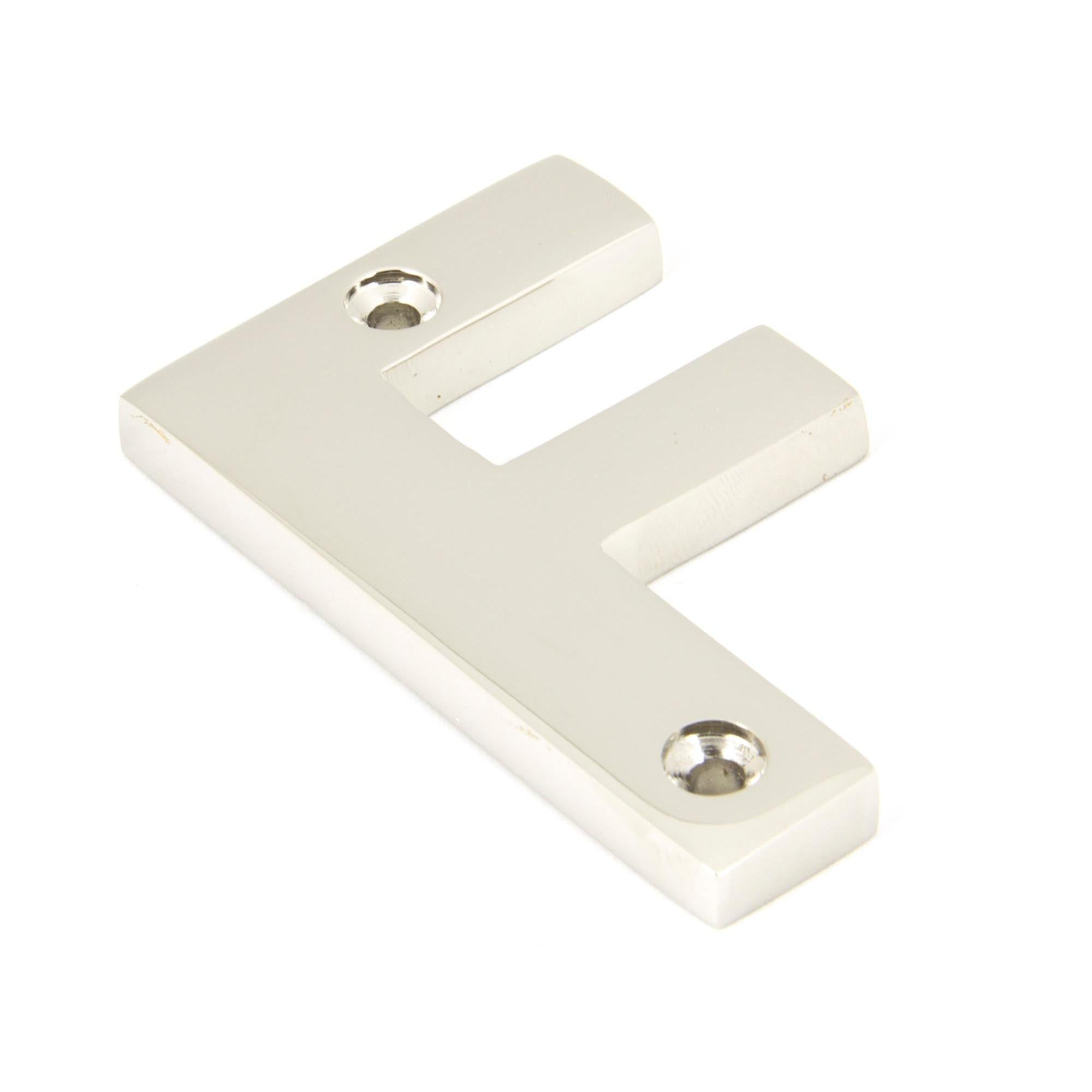 Polished Nickel Letter F | From The Anvil - Letters - From The Anvil - Yester Home
