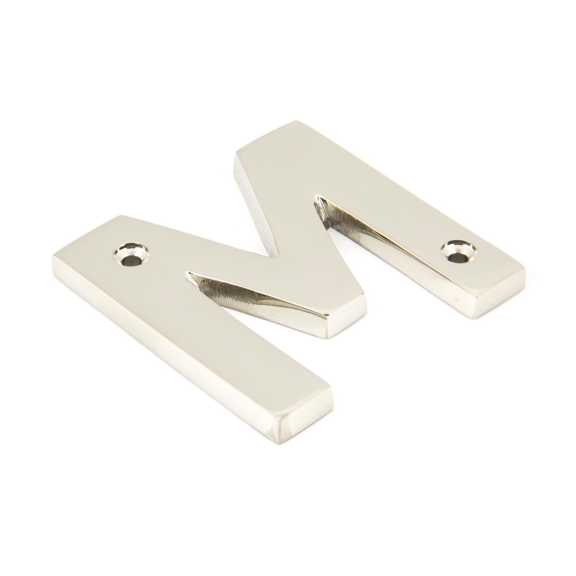 Polished Nickel Letter M | From The Anvil - Letters - From The Anvil - Yester Home