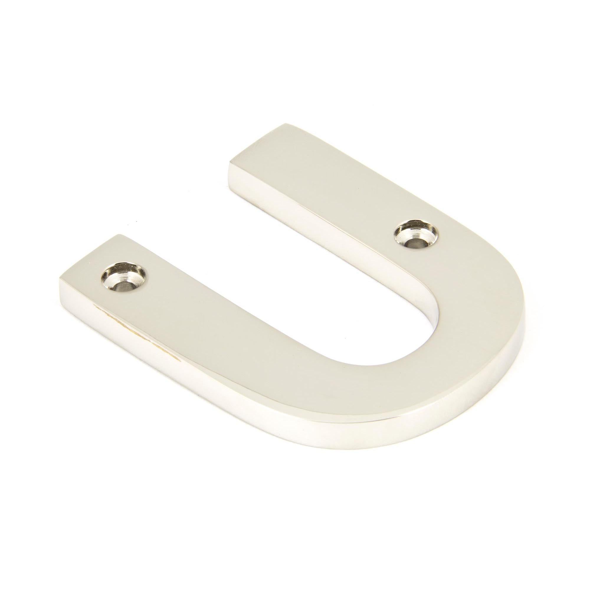 Polished Nickel Letter U | From The Anvil - Letters - From The Anvil - Yester Home