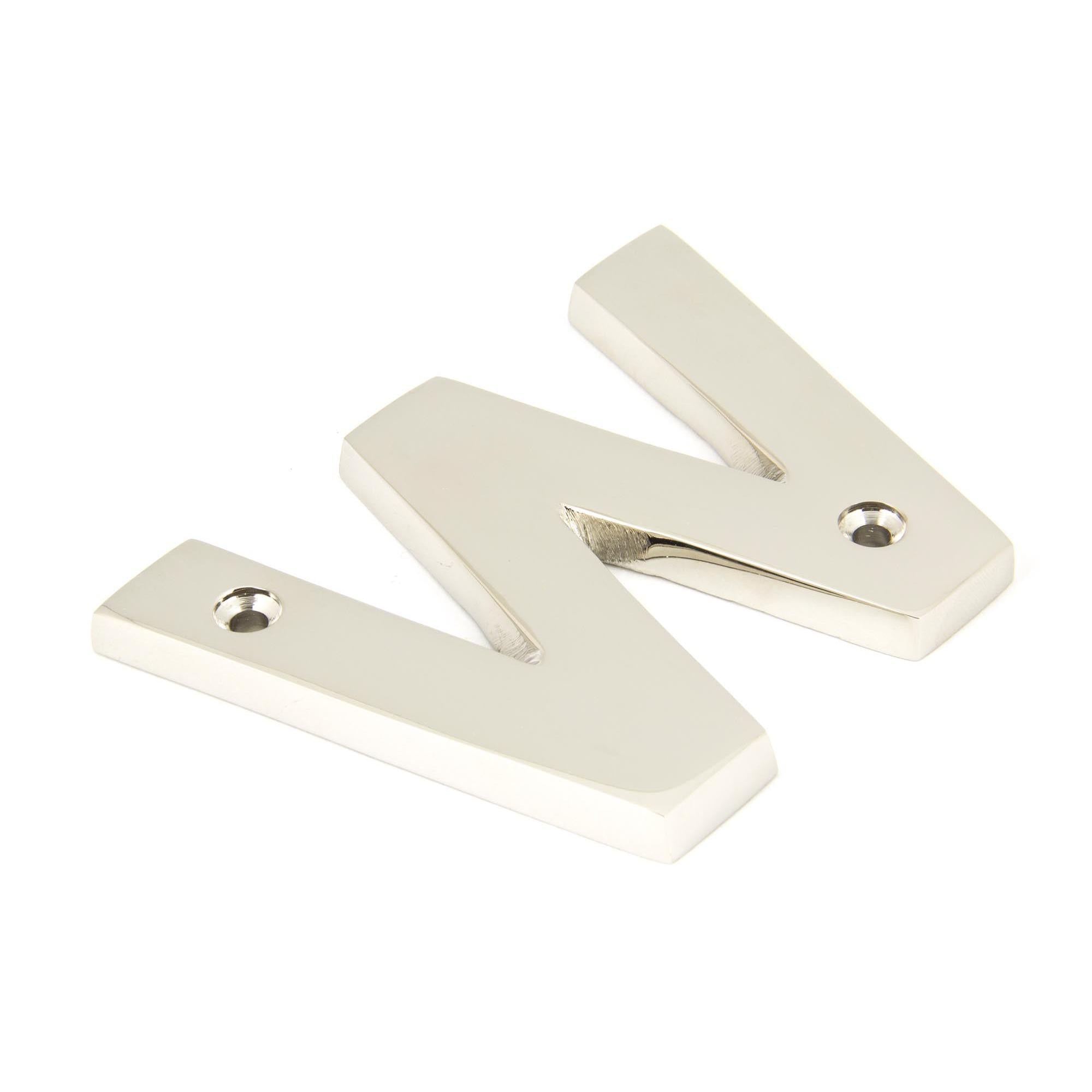 Polished Nickel Letter W | From The Anvil - Letters - From The Anvil - Yester Home