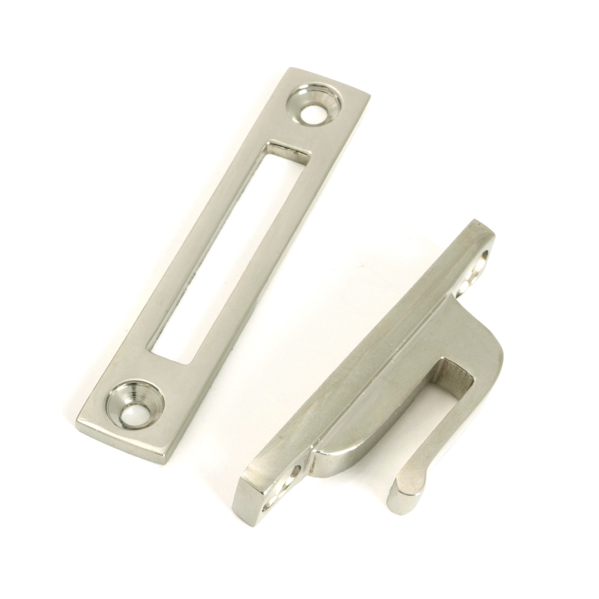 Polished Nickel Locking Art Deco Fastener - LH - Locking Fasteners - From The Anvil - Yester Home