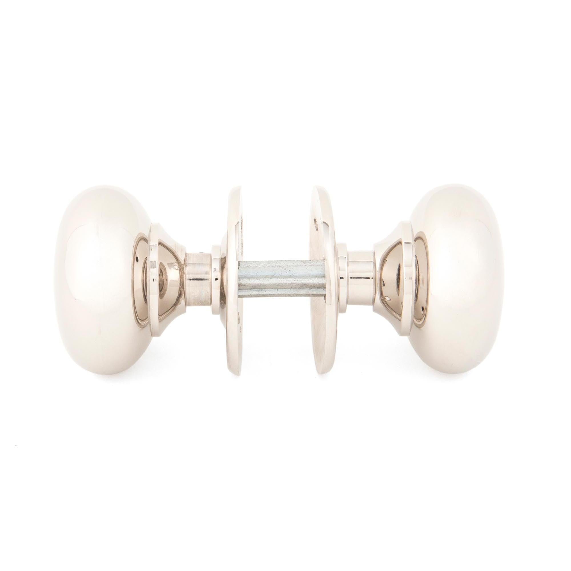 Polished Nickel Mushroom Mortice/Rim Knob Set | From The Anvil - Mortice Knobs - From The Anvil - Yester Home