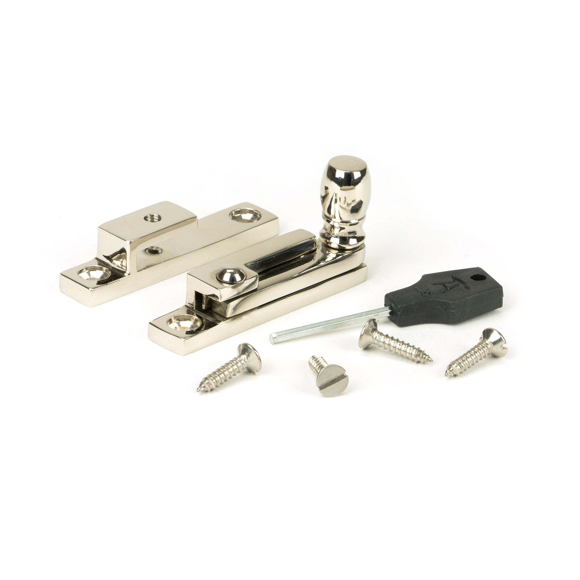 Polished Nickel Mushroom Quadrant Fastener - Narrow | From The Anvil-Quadrant Fasteners-Yester Home