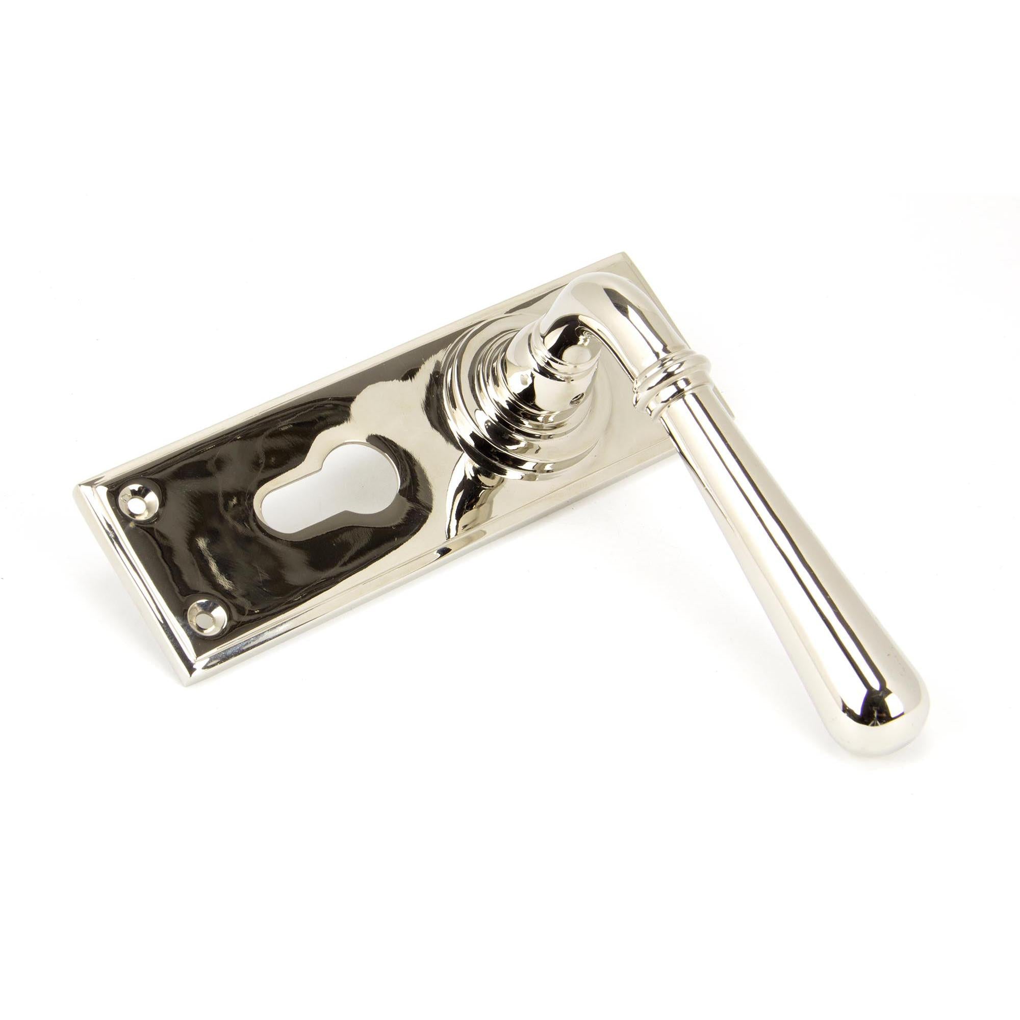 Polished Nickel Newbury Lever Euro Lock Set | From The Anvil - Lever Euro - From The Anvil - Yester Home
