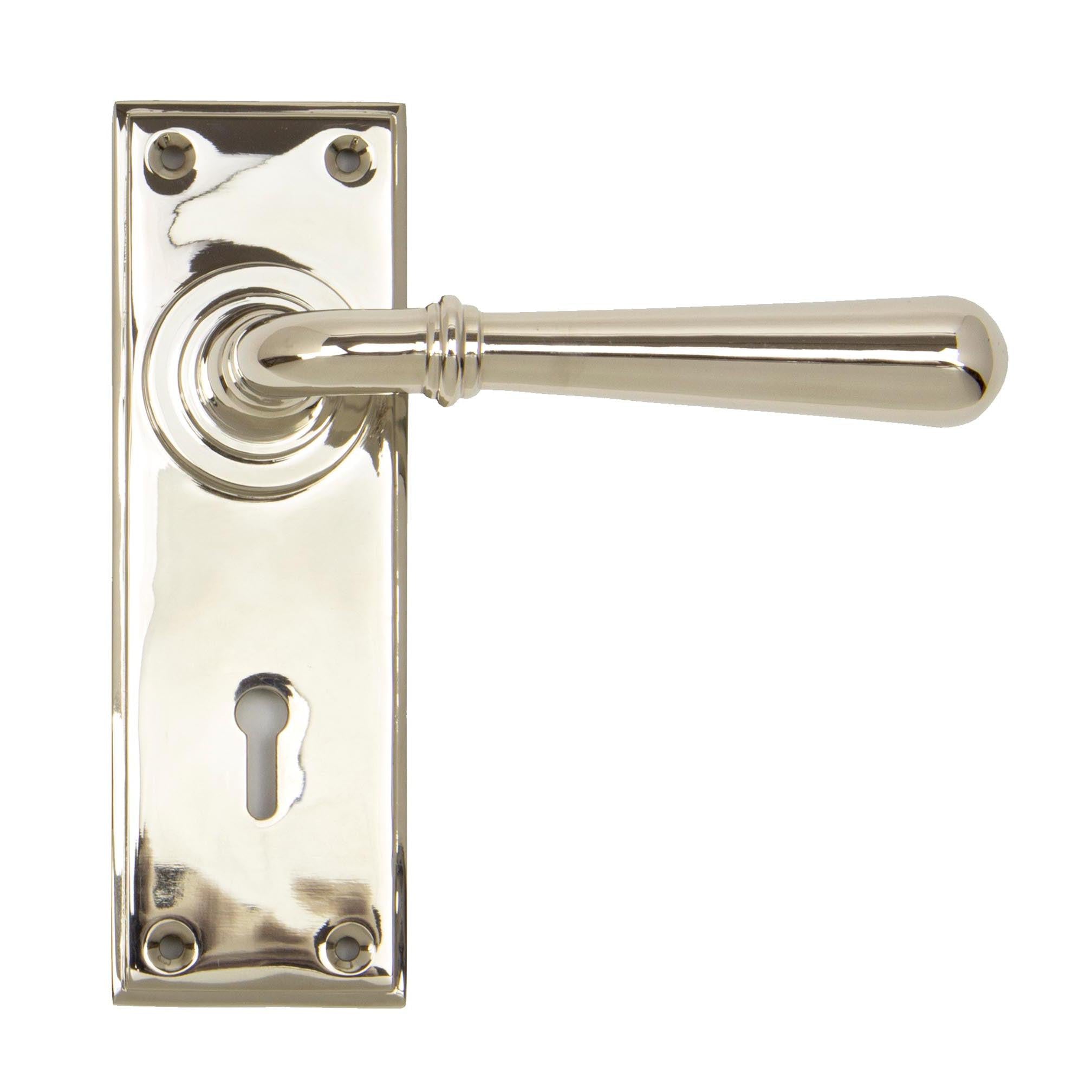 Polished Nickel Newbury Lever Lock Set | From The Anvil - Lever Lock - From The Anvil - Yester Home