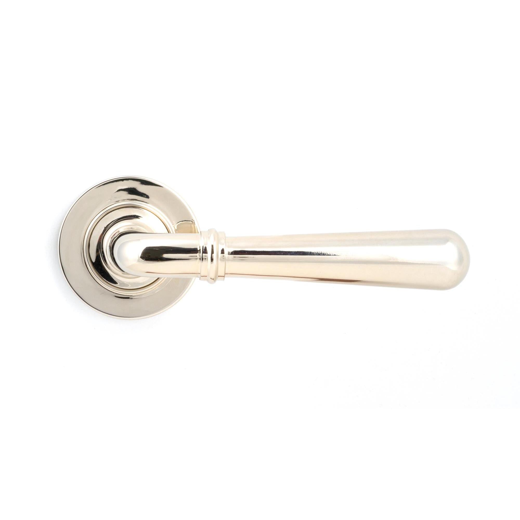Polished Nickel Newbury Lever on Rose Set (Plain) - Unsprung | From The Anvil - Concealed - From The Anvil - Yester Home