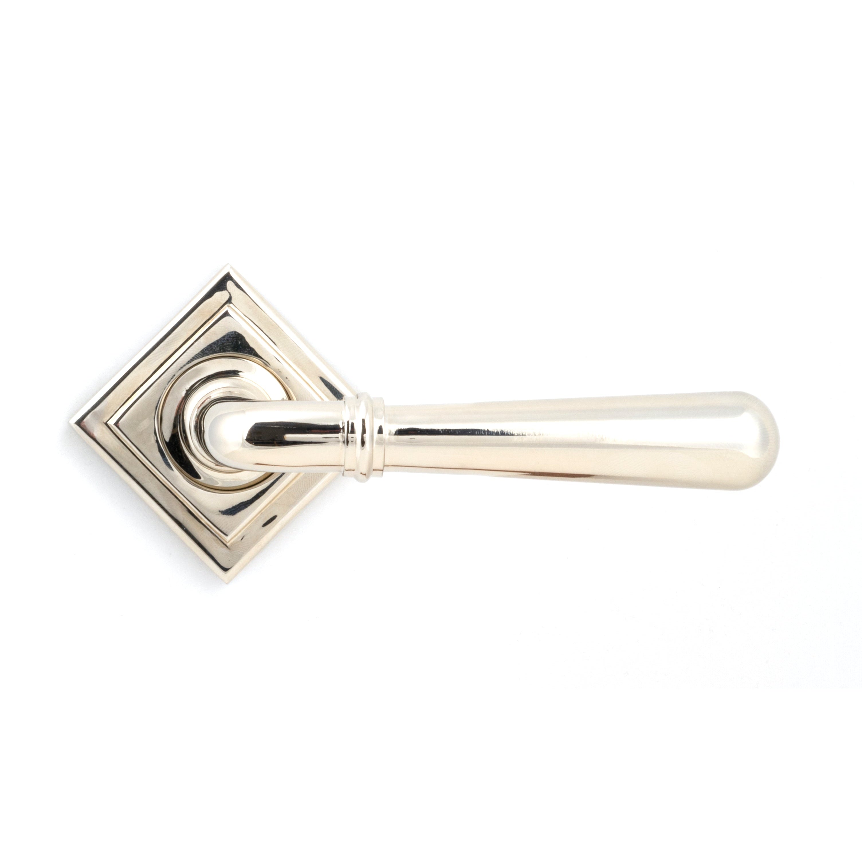 Polished Nickel Newbury Lever on Rose Set (Square) | From The Anvil-Concealed-Yester Home