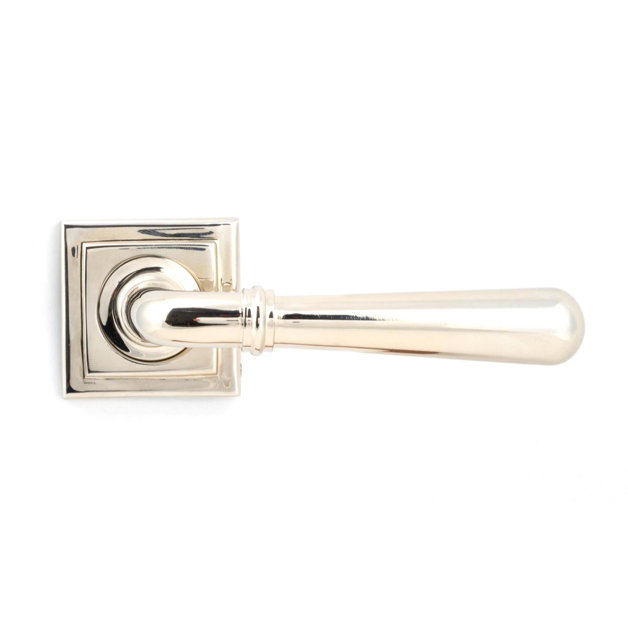 Polished Nickel Newbury Lever on Rose Set (Square) - Unsprung | From The Anvil - Concealed - From The Anvil - Yester Home