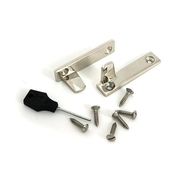 Polished Nickel Night-Vent Locking Art Deco Fastener - Night-Vent Fasteners - From The Anvil - Yester Home
