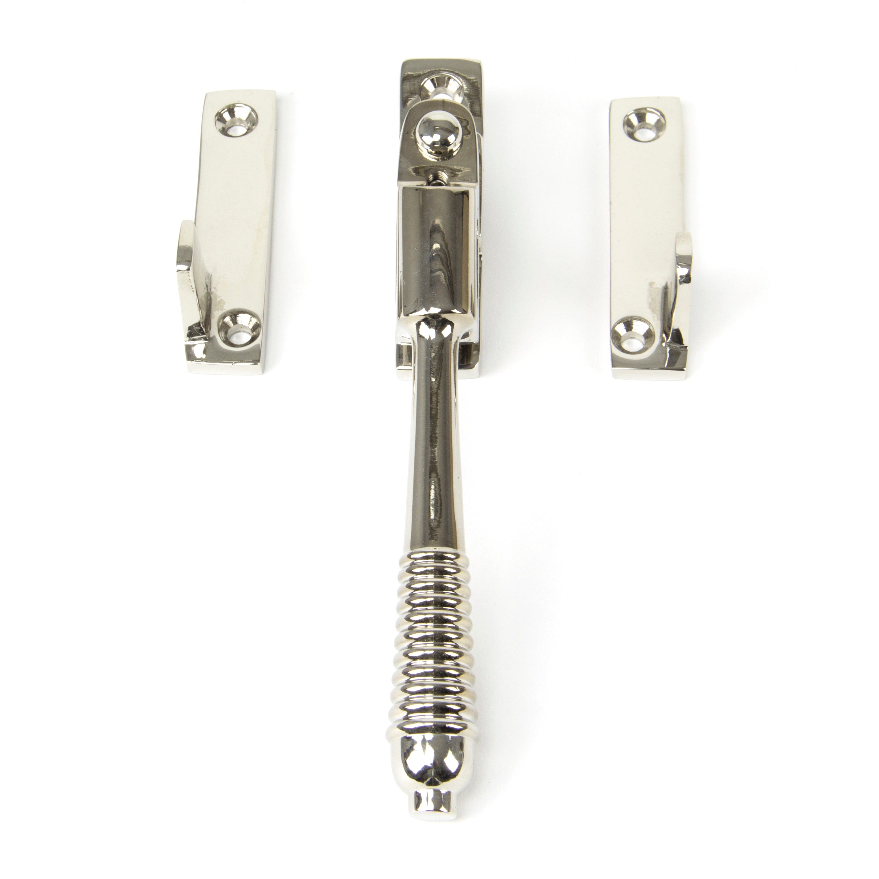 Polished Nickel Night-Vent Locking Reeded Fastener | From The Anvil-Night-Vent Fasteners-Yester Home