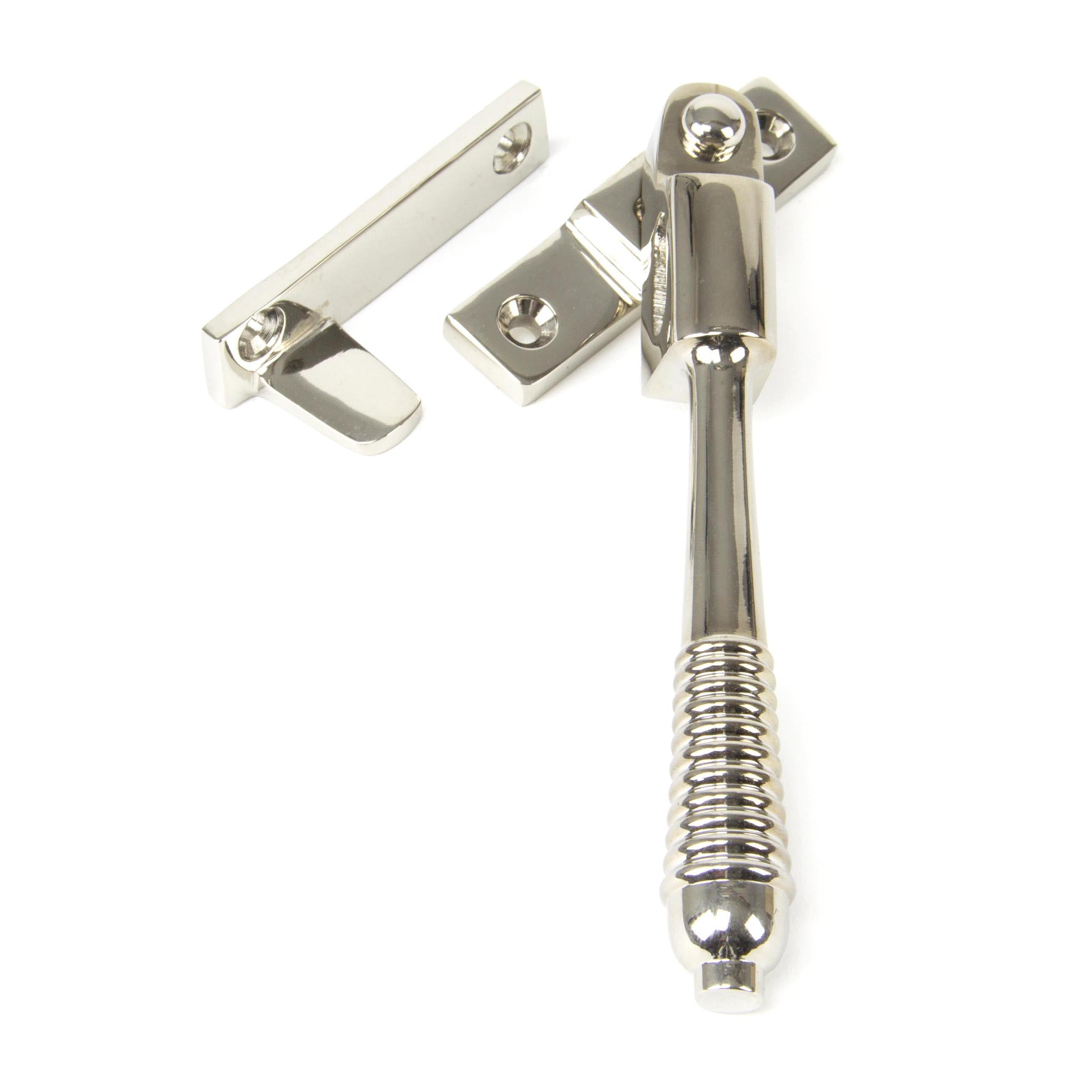 Polished Nickel Night-Vent Locking Reeded Fastener | From The Anvil - Night-Vent Fasteners - From The Anvil - Yester Home
