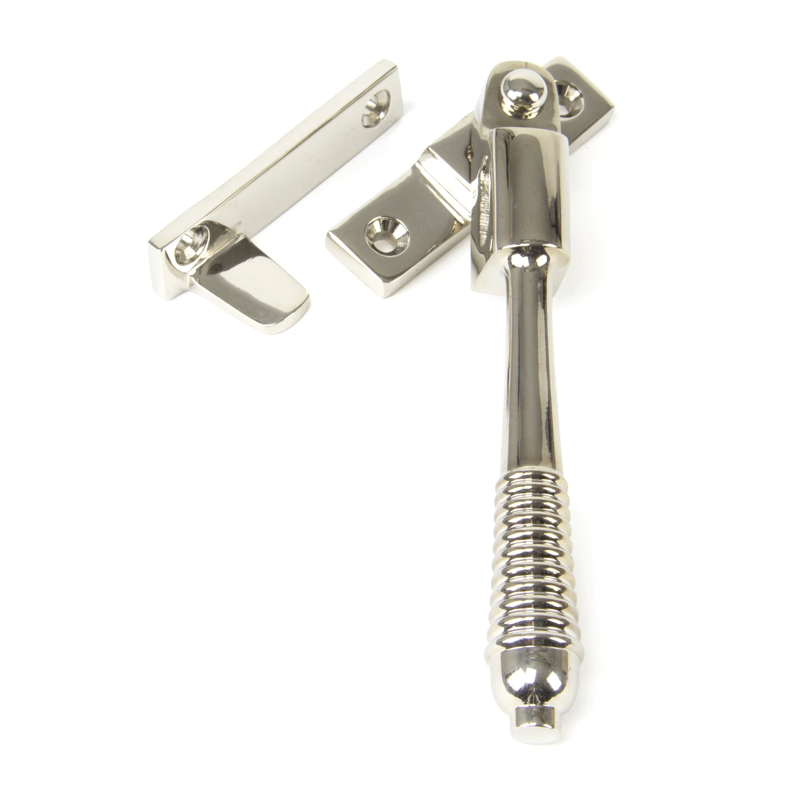 Polished Nickel Night-Vent Locking Reeded Fastener | From The Anvil-Night-Vent Fasteners-Yester Home