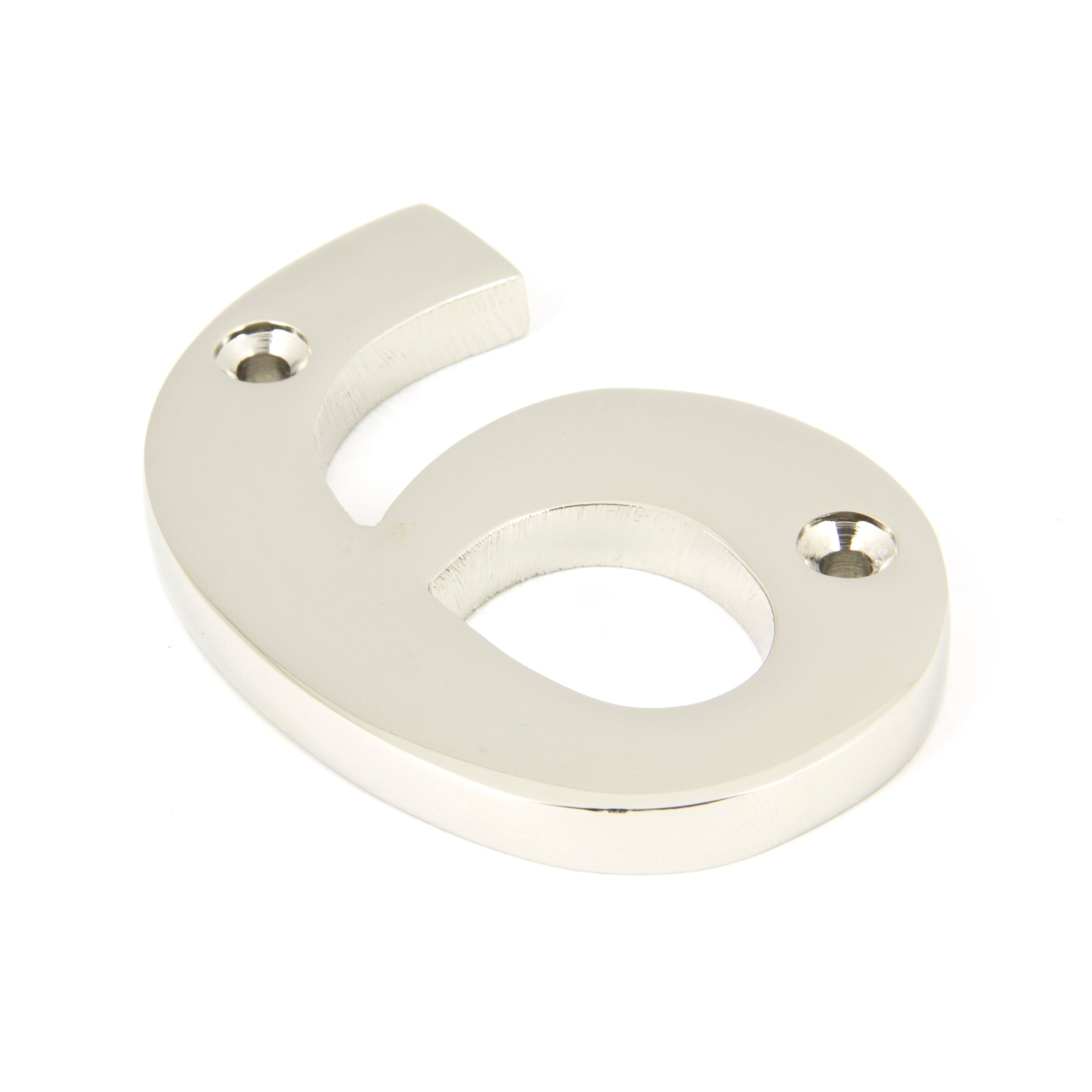 Polished Nickel Numeral 6 | From The Anvil-Numerals-Yester Home