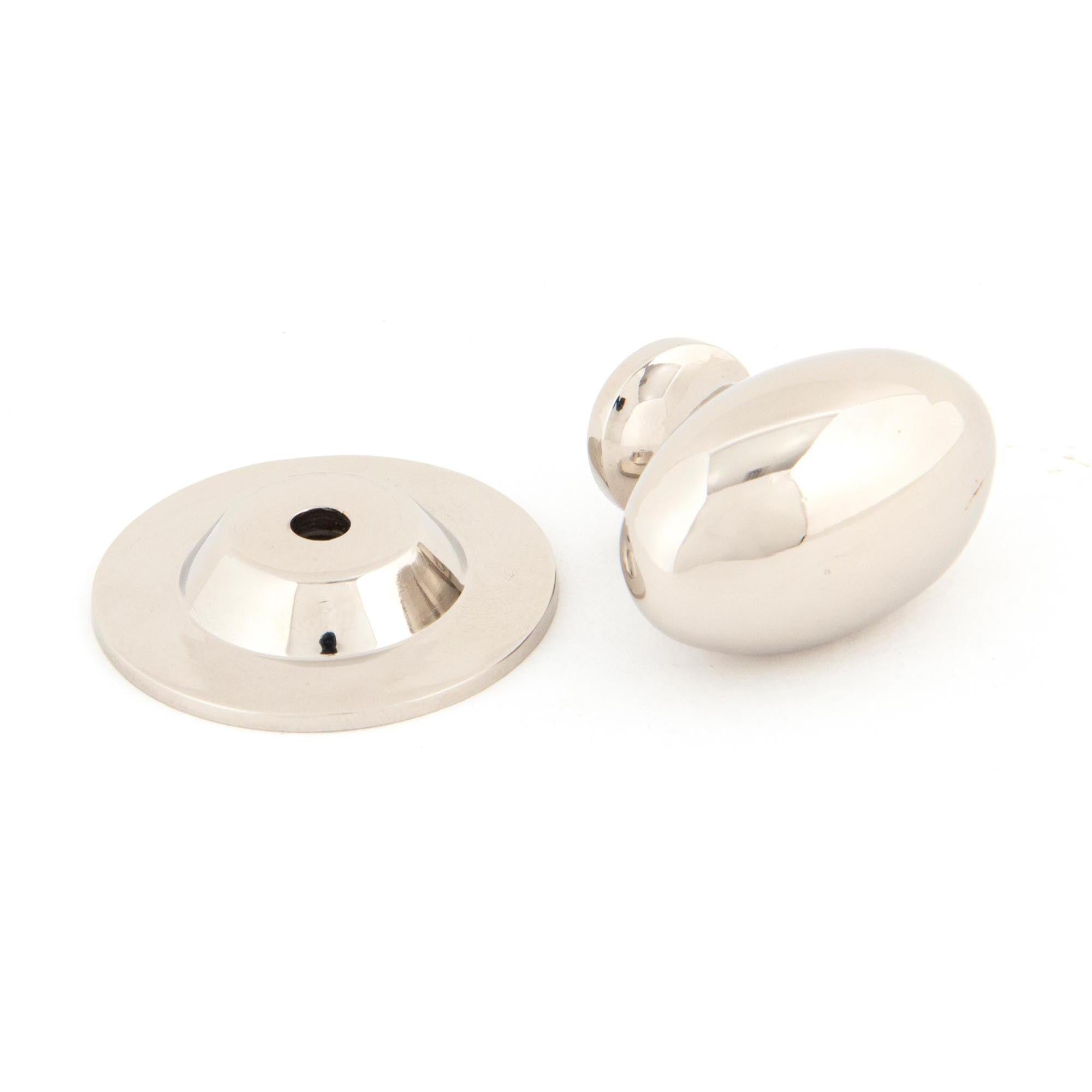 Polished Nickel Oval Cabinet Knob 33mm | From The Anvil - Cabinet Knobs - From The Anvil - Yester Home