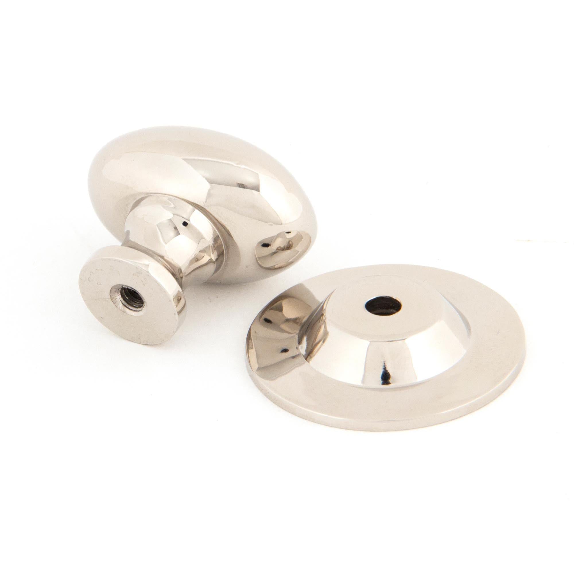 Polished Nickel Oval Cabinet Knob 33mm | From The Anvil - Cabinet Knobs - From The Anvil - Yester Home