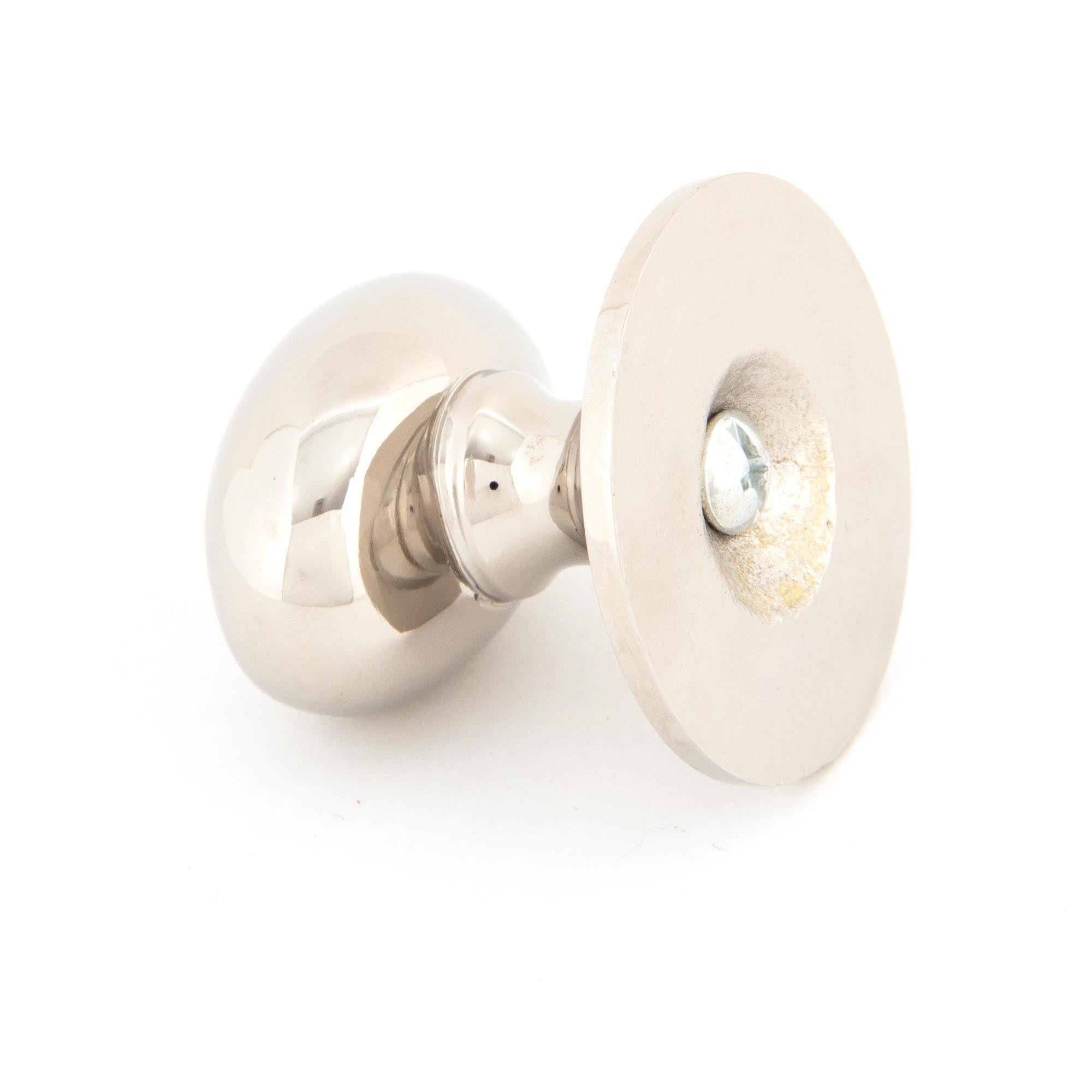 Polished Nickel Oval Cabinet Knob 40mm | From The Anvil - Cabinet Knobs - From The Anvil - Yester Home