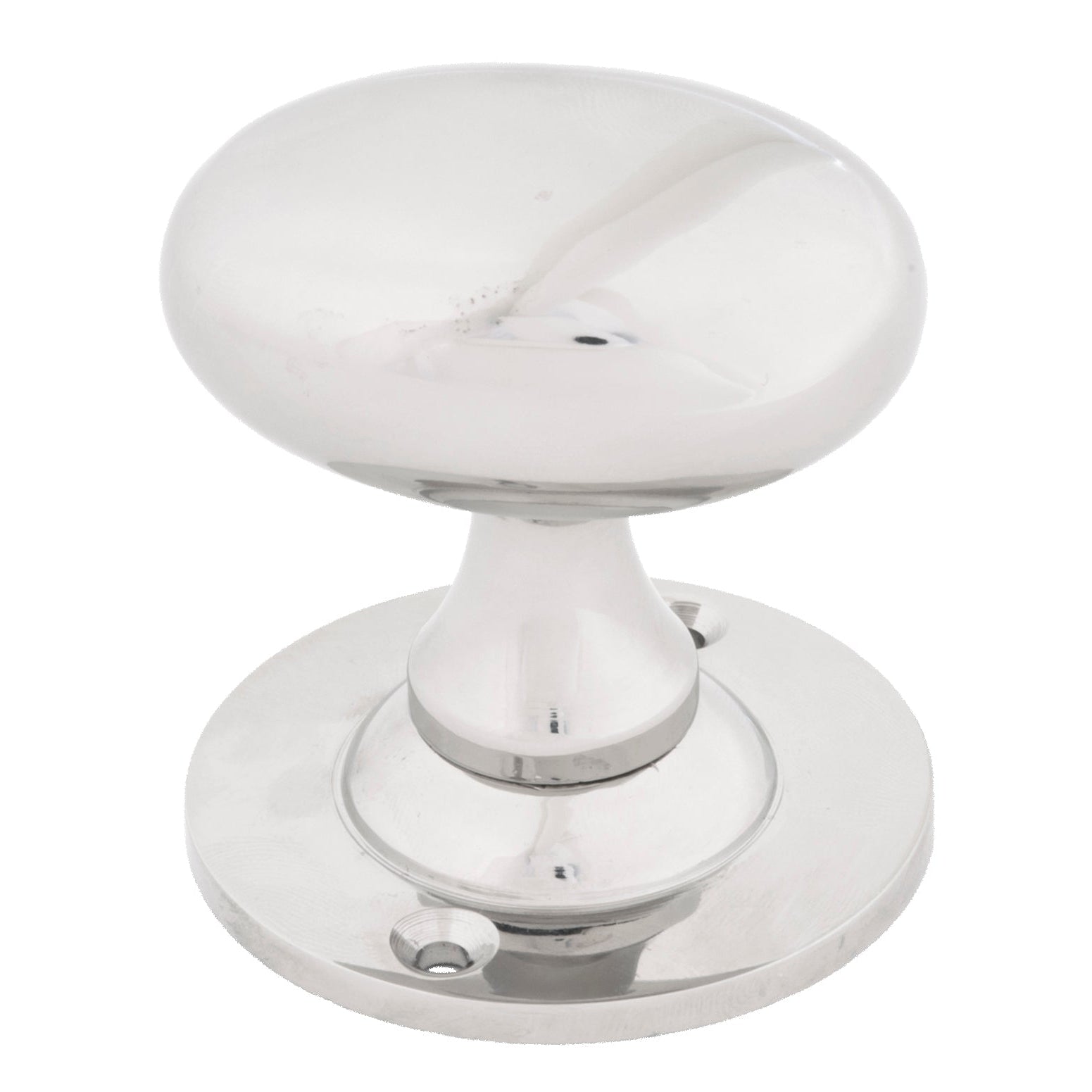 Polished Nickel Oval Mortice/Rim Knob Set | From The Anvil-Mortice Knobs-Yester Home
