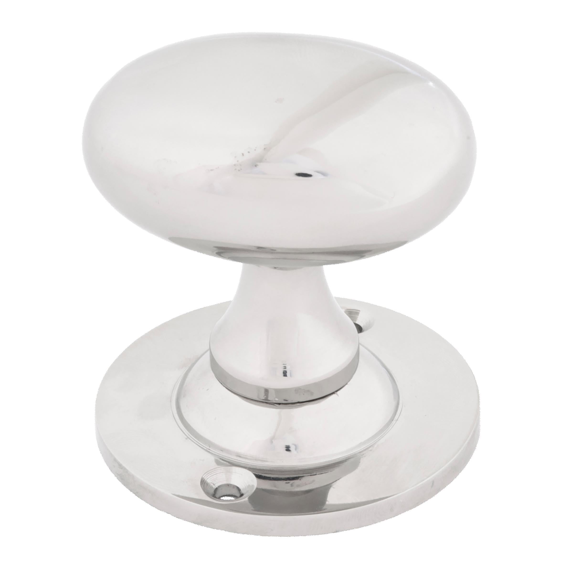 Polished Nickel Oval Mortice/Rim Knob Set | From The Anvil - Mortice Knobs - From The Anvil - Yester Home