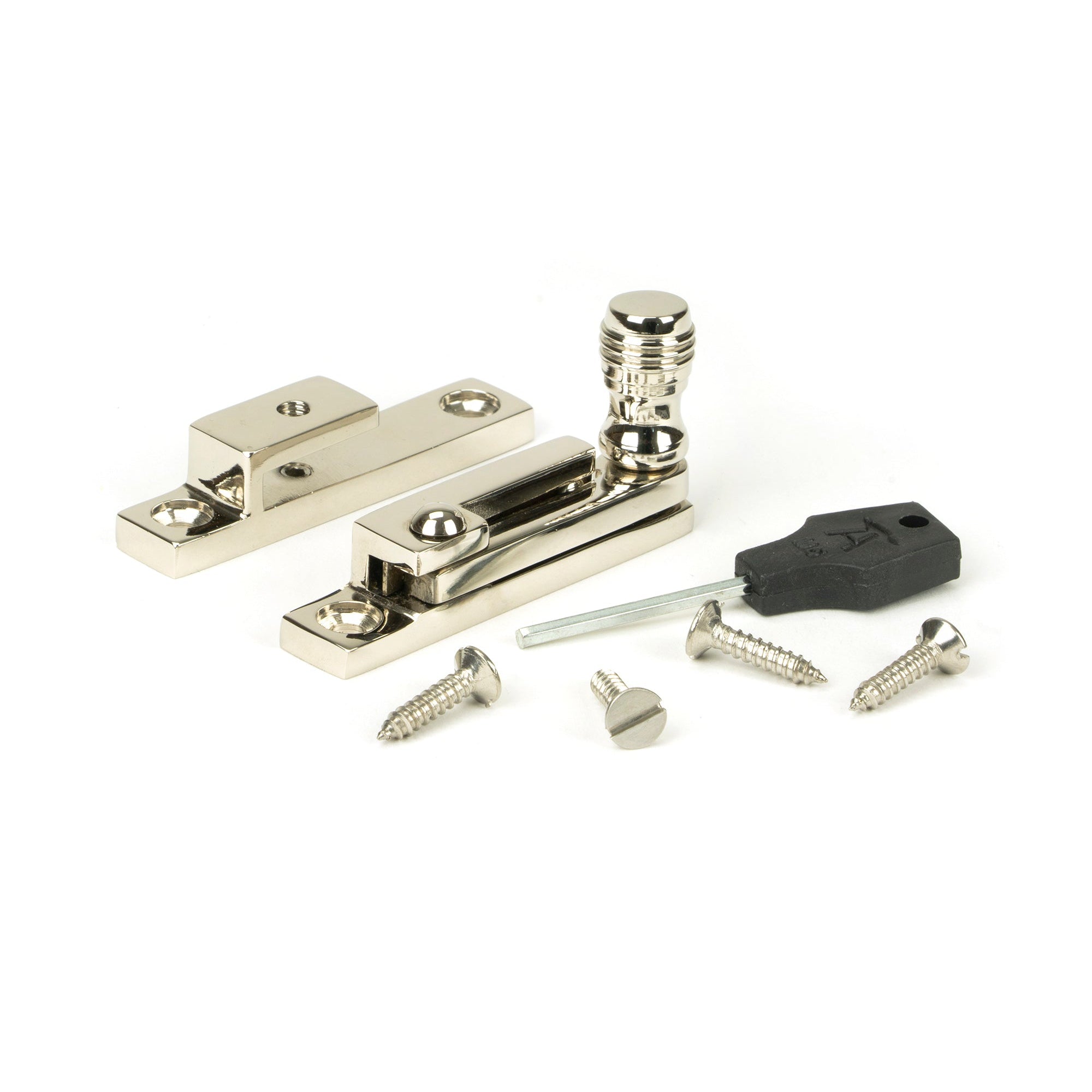 Polished Nickel Prestbury Quadrant Fastener - Narrow | From The Anvil-Quadrant Fasteners-Yester Home