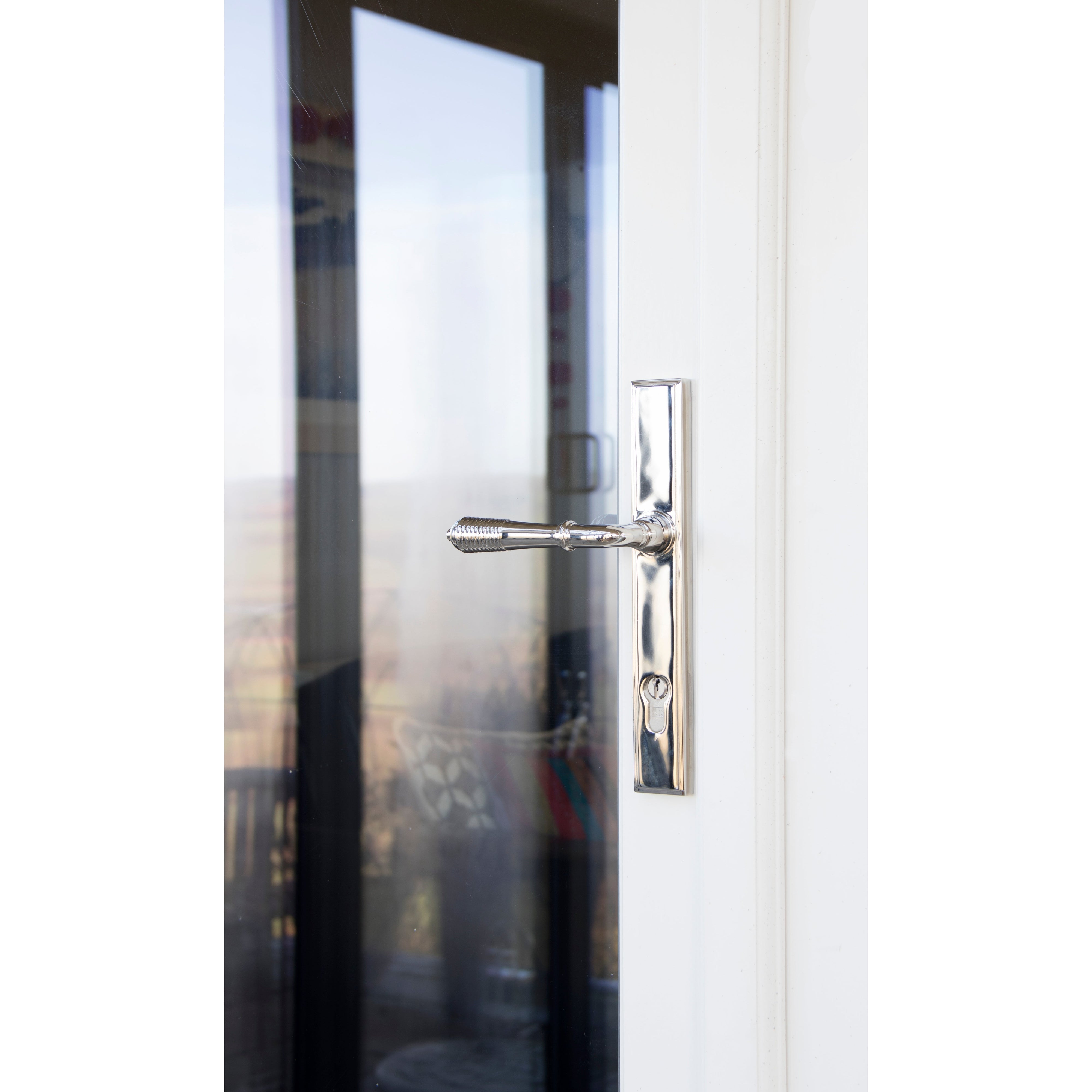 Polished Nickel Reeded Slimline Lever Espag. Lock Set | From The Anvil-Espagnolette-Yester Home