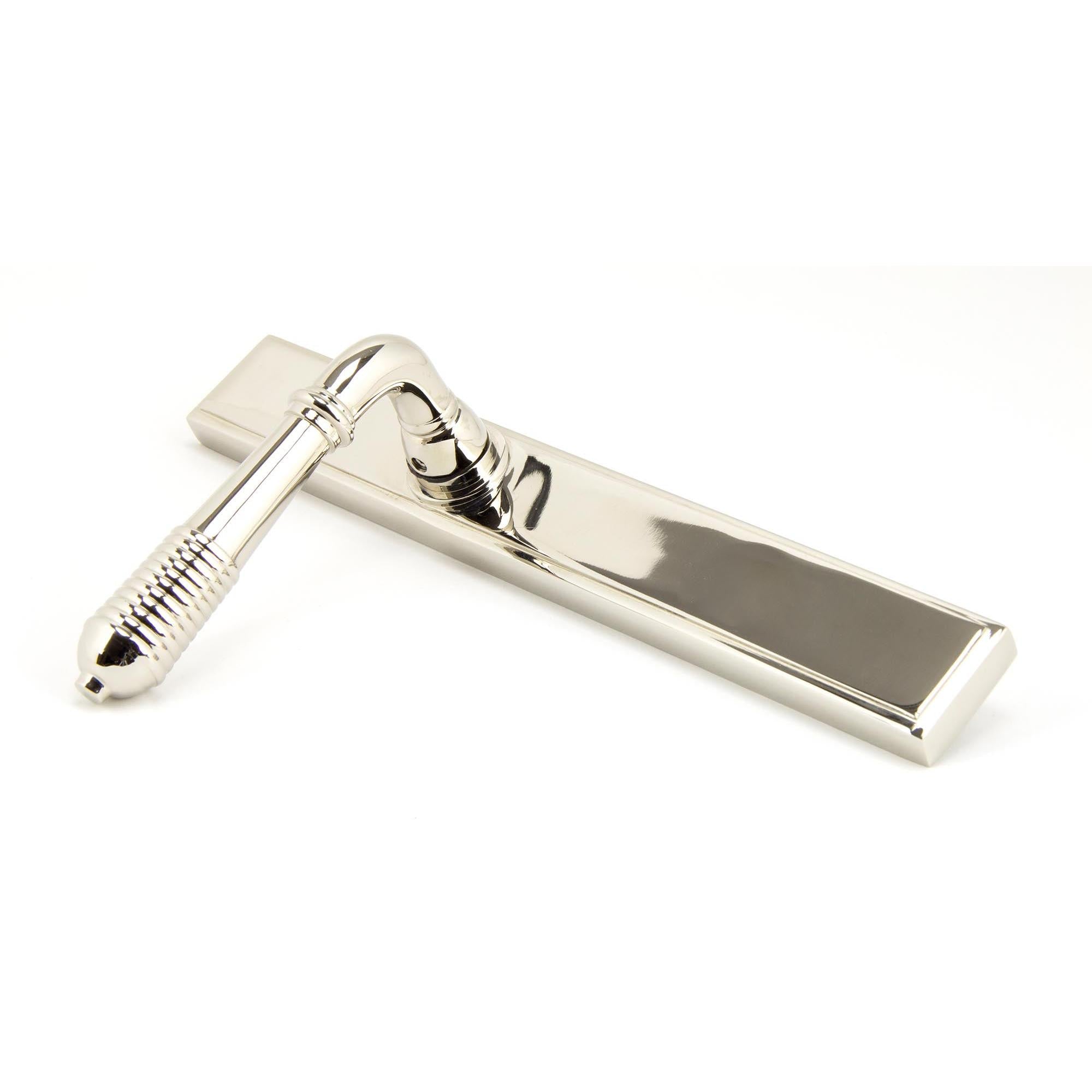 Polished Nickel Reeded Slimline Lever Latch Set | From The Anvil - Espagnolette - From The Anvil - Yester Home