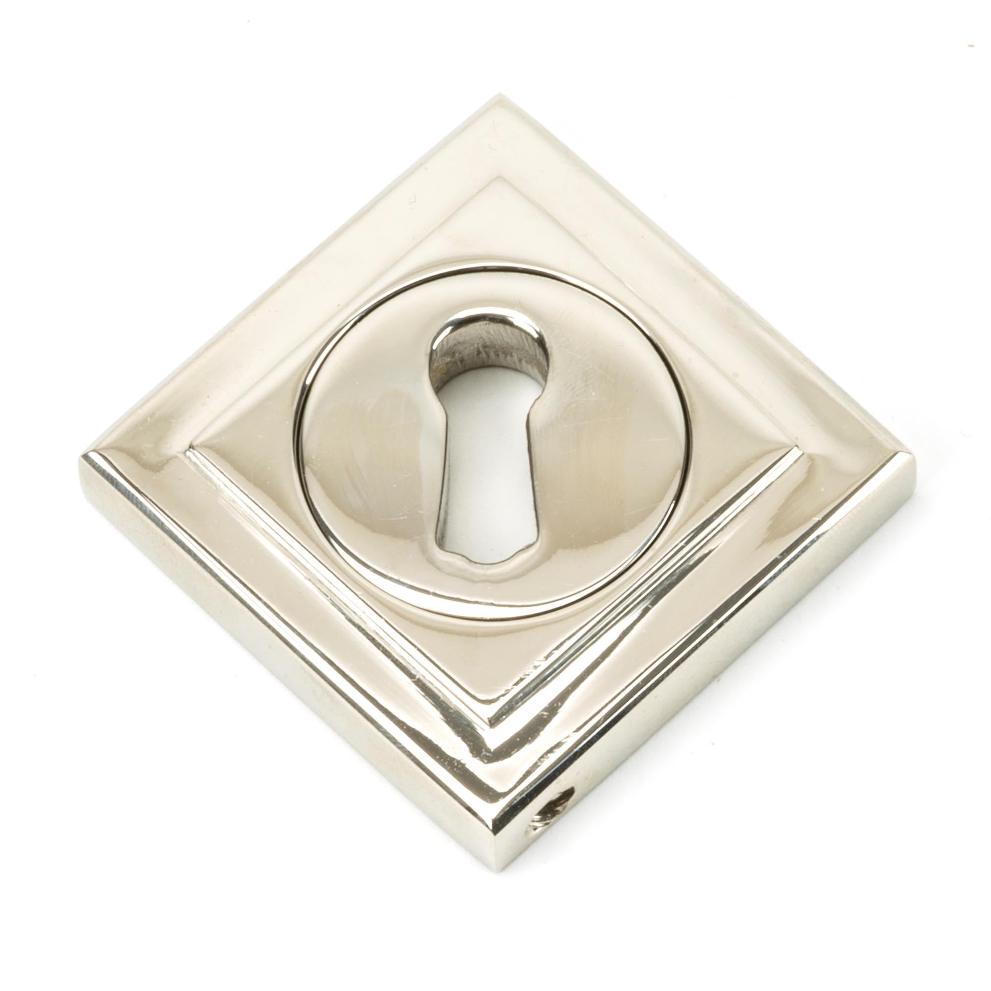 Polished Nickel Round Escutcheon (Square) | From The Anvil - Escutcheons - From The Anvil - Yester Home
