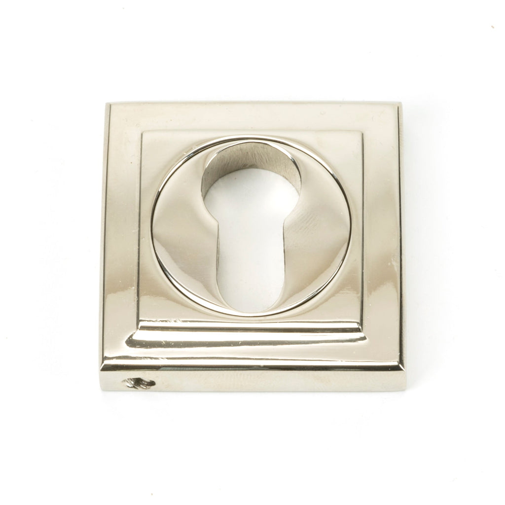 Polished Nickel Round Euro Escutcheon (Square) | From The Anvil-Euro Escutcheons-Yester Home
