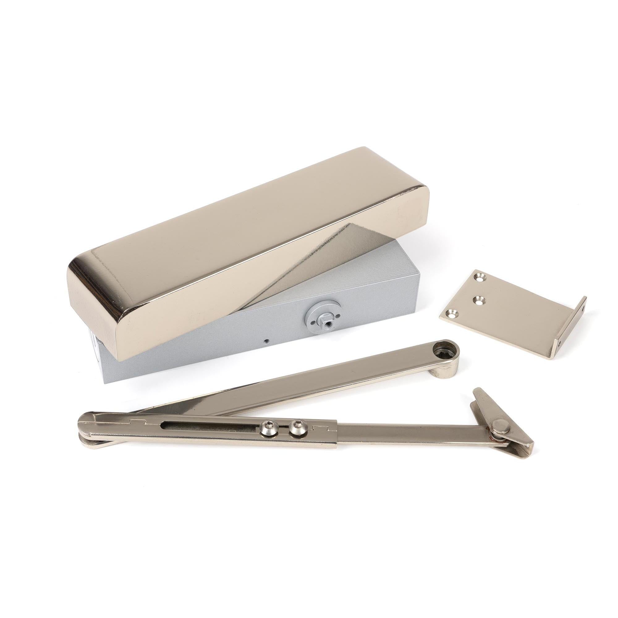 Polished Nickel Size 2-5 Door Closer & Cover | From The Anvil - Door Closer & Cover - From The Anvil - Yester Home