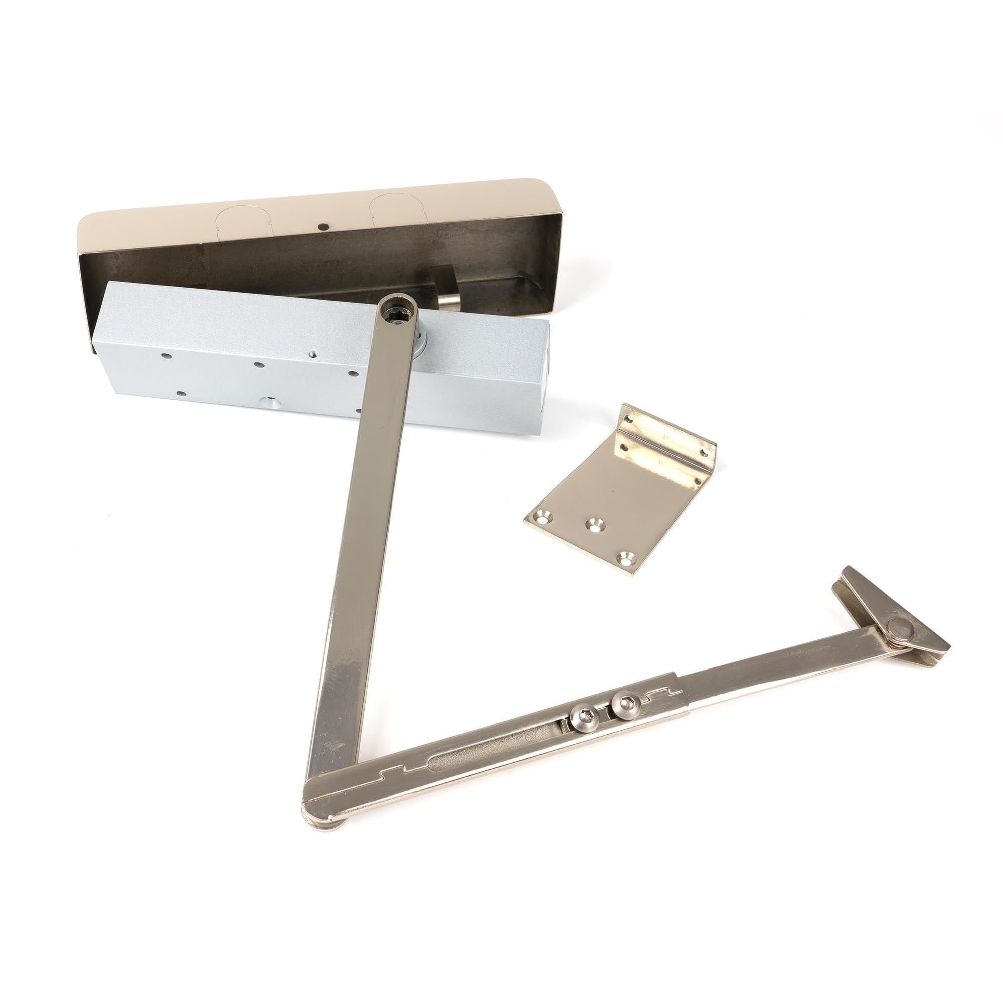 Polished Nickel Size 2-5 Door Closer & Cover | From The Anvil - Door Closer & Cover - From The Anvil - Yester Home