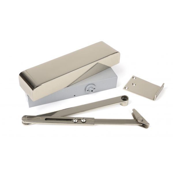 Polished Nickel Size 2-5 Door Closer & Cover | From The Anvil-Door Closer & Cover-Yester Home