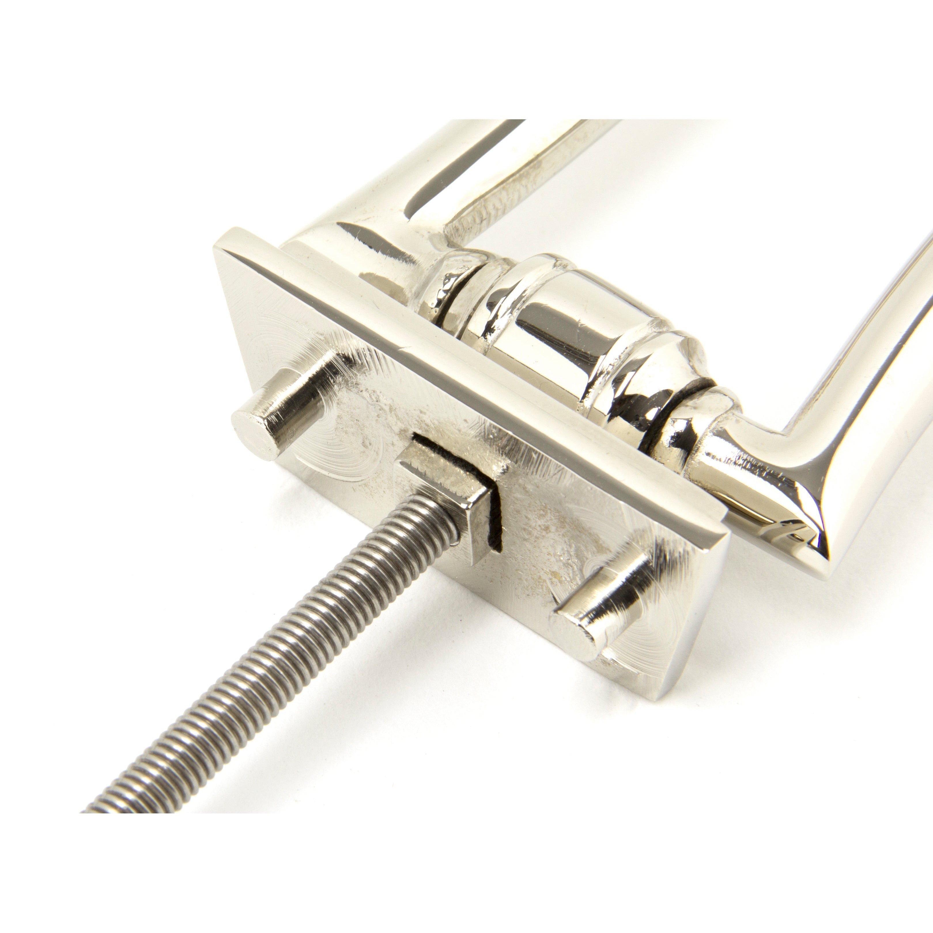 Polished Nickel Slimline Art Deco Door Knocker | From The Anvil-Bolt-Through Door Knockers-Yester Home