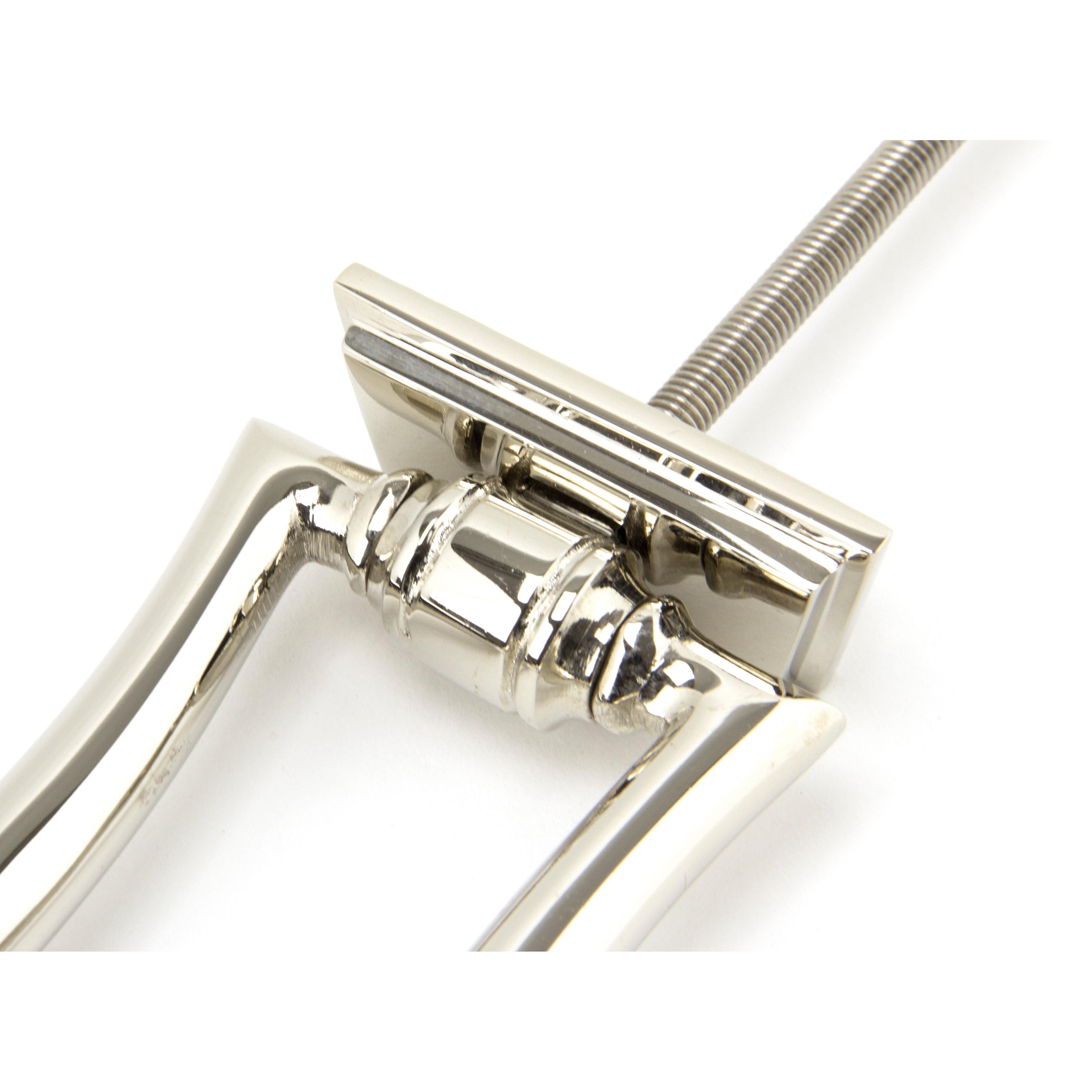 Polished Nickel Slimline Art Deco Door Knocker | From The Anvil-Bolt-Through Door Knockers-Yester Home