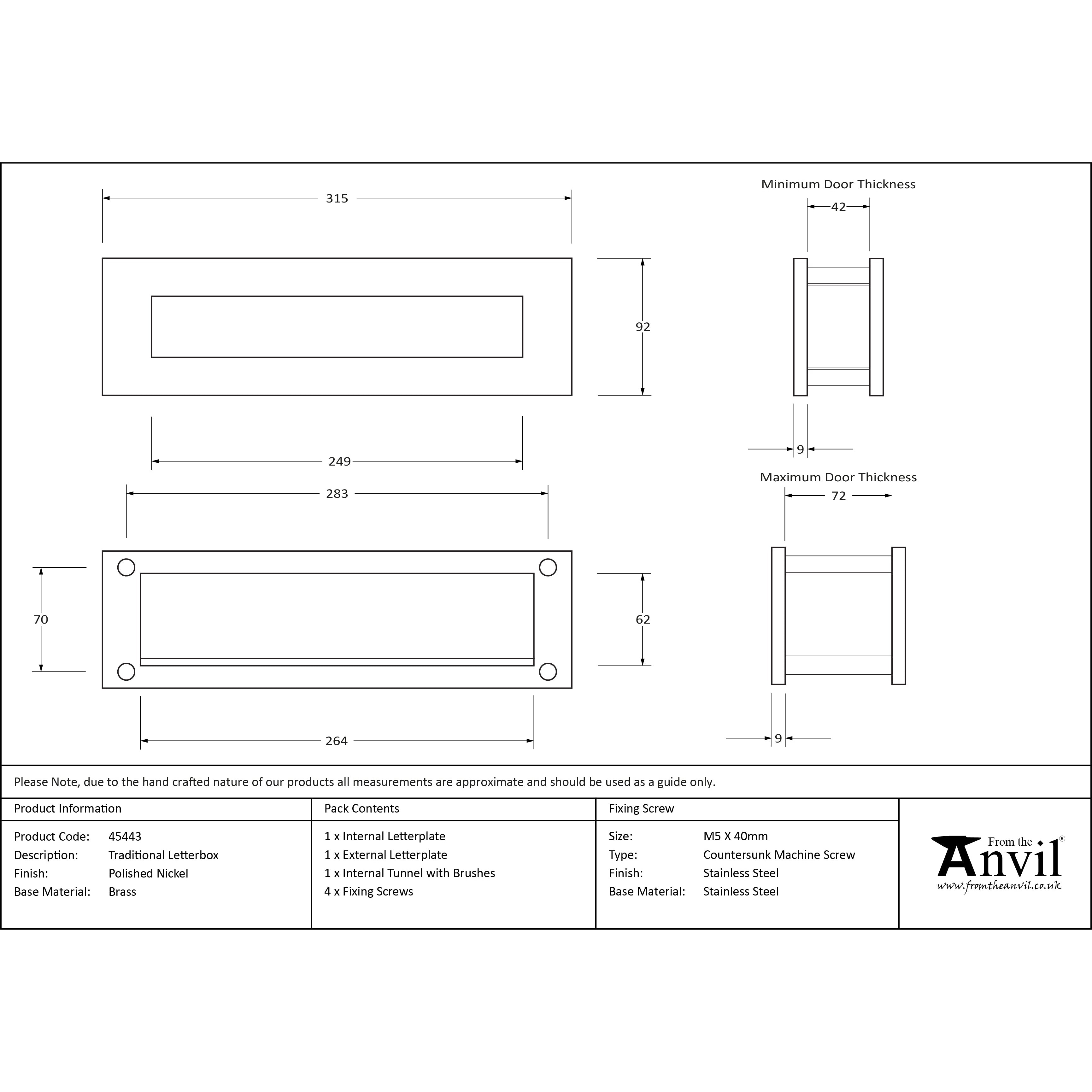 Polished Nickel Traditional Letterbox | From The Anvil-Letterbox-Yester Home