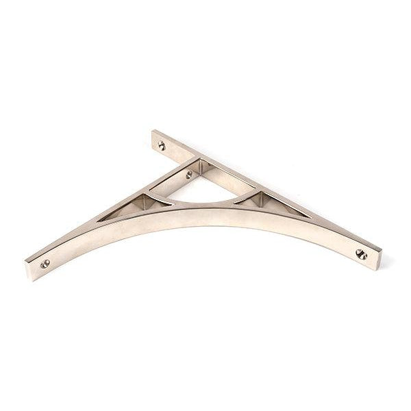 Polished Nickel Tyne Shelf Bracket (260mm x 200mm) | From The Anvil-Shelf Brackets-Yester Home