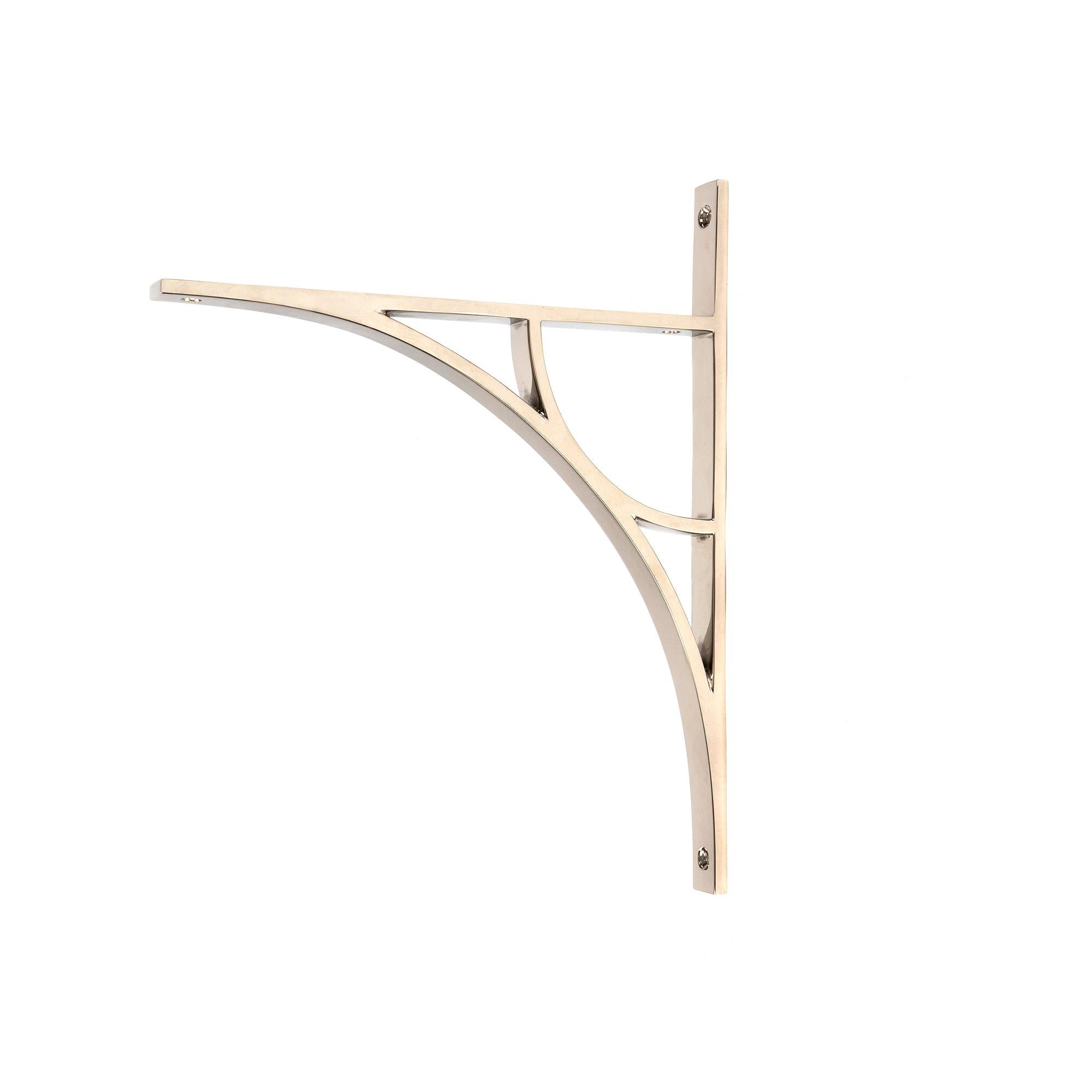 Polished Nickel Tyne Shelf Bracket (314mm x 250mm) | From The Anvil - Shelf Brackets - From The Anvil - Yester Home