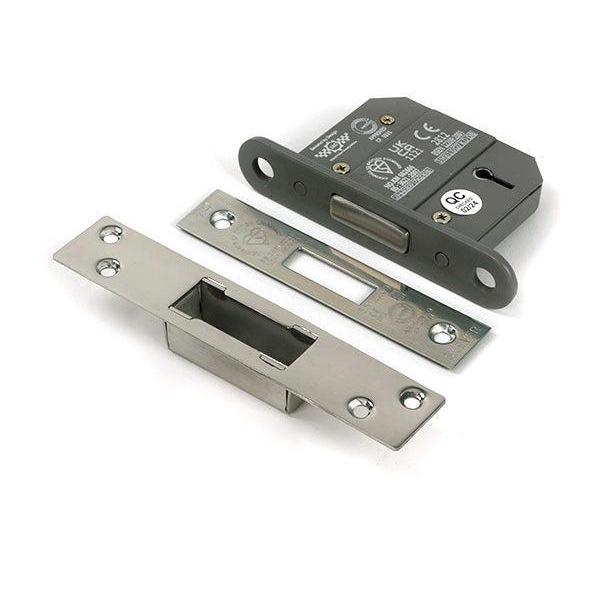 Polished SS 2½" 5 Lever BS Dead Lock - Deadlocks & Deadbolts - From The Anvil - Yester Home