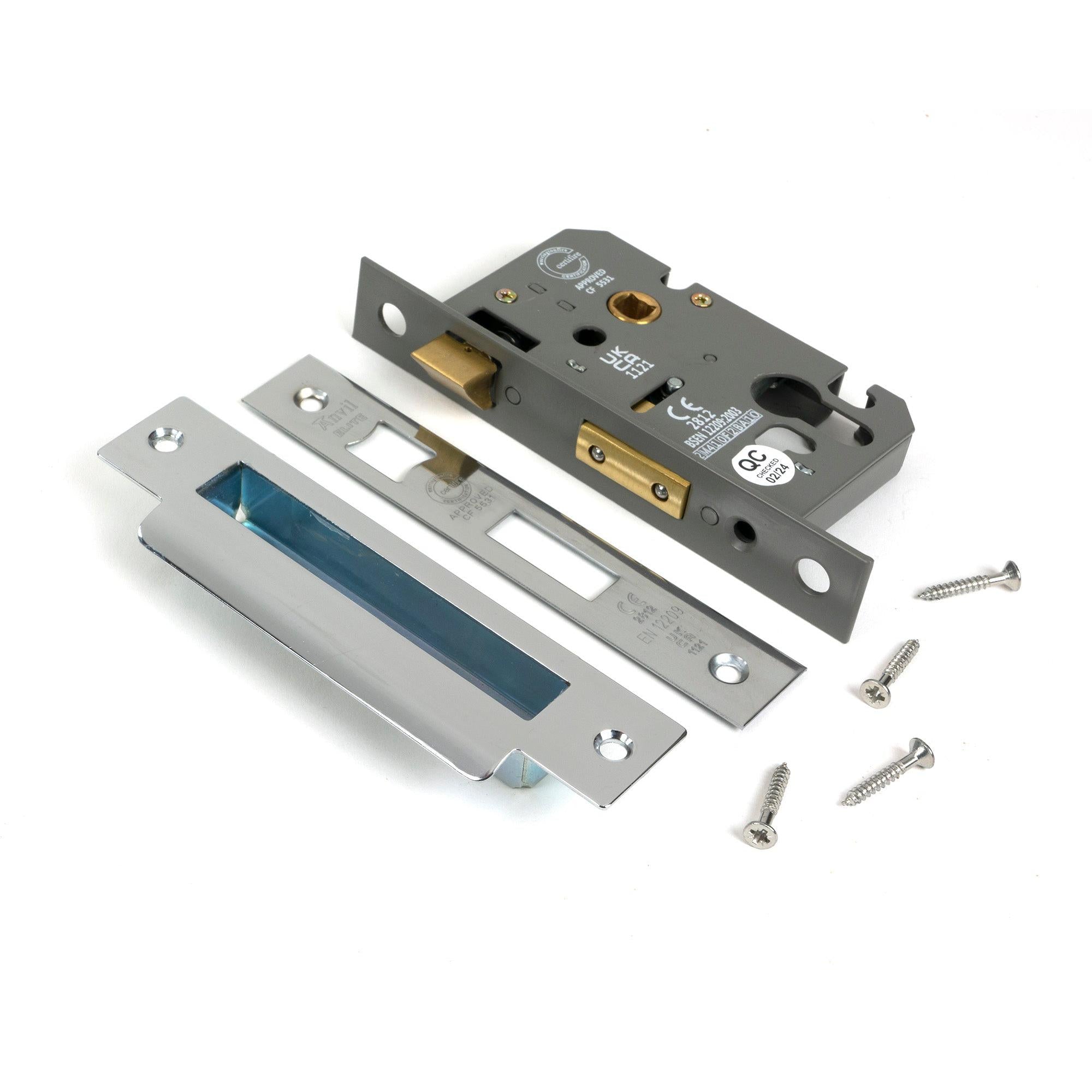 Polished SS 2½" Euro Profile Sash Lock - Euro Locks - From The Anvil - Yester Home
