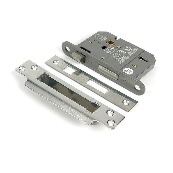 Polished SS 3" 5 Lever BS Sash Lock - Sash Locks - From The Anvil - Yester Home